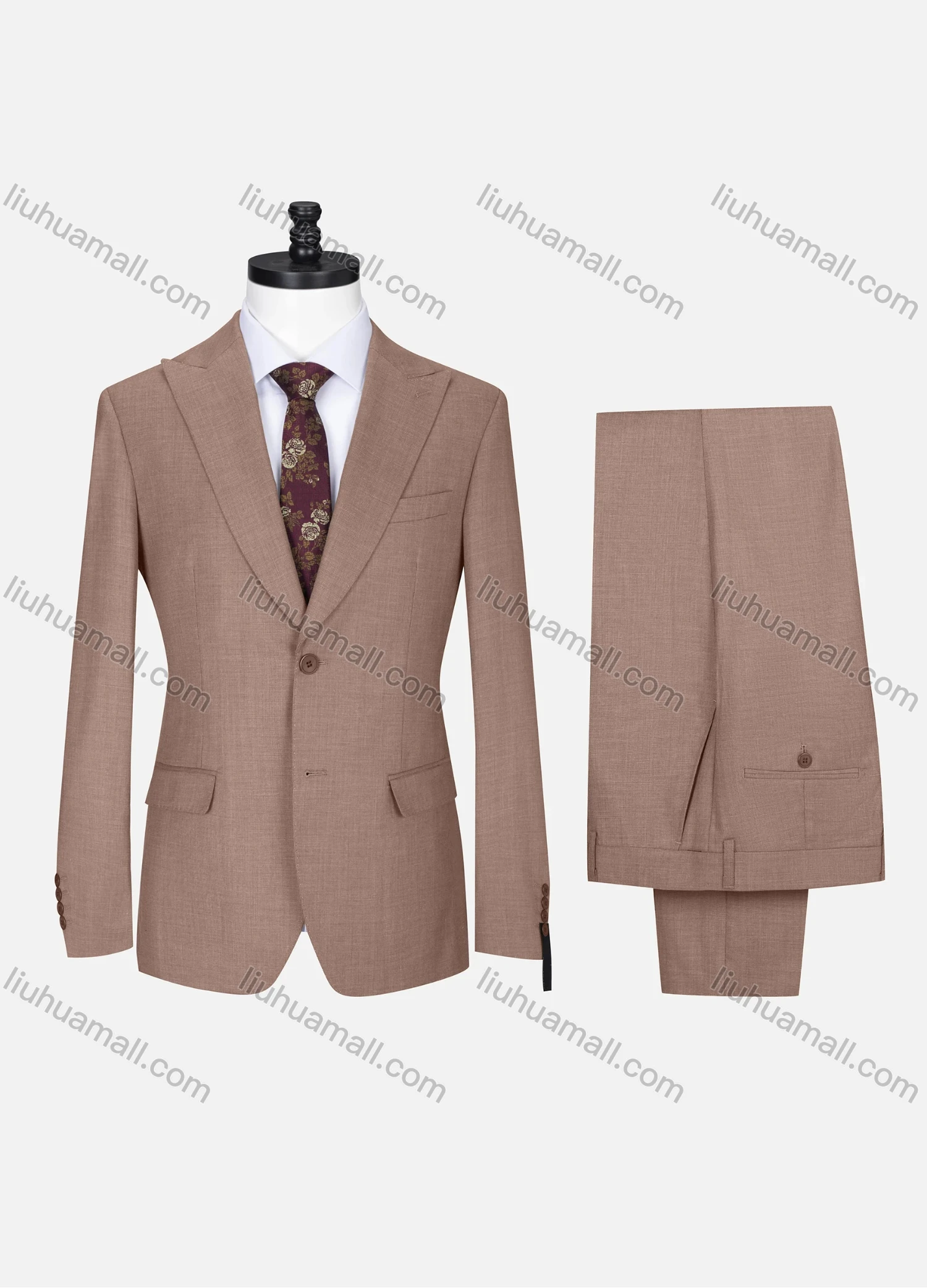 Wholesale Men's Formal Lapel Single Breasted Plain Flap Pockets Blazer Jacket & Pants 2 Piece Set X7702# - Liuhuamall