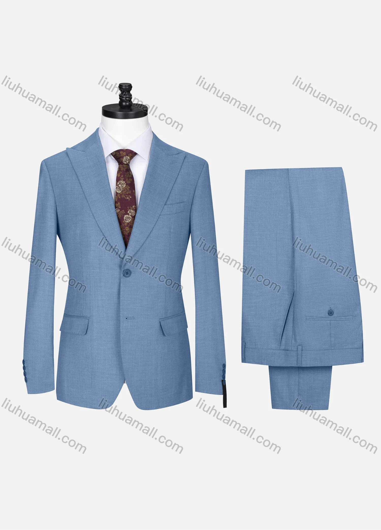 Wholesale Men's Formal Lapel Single Breasted Plain Flap Pockets Blazer Jacket & Pants 2 Piece Set X7702# - Liuhuamall