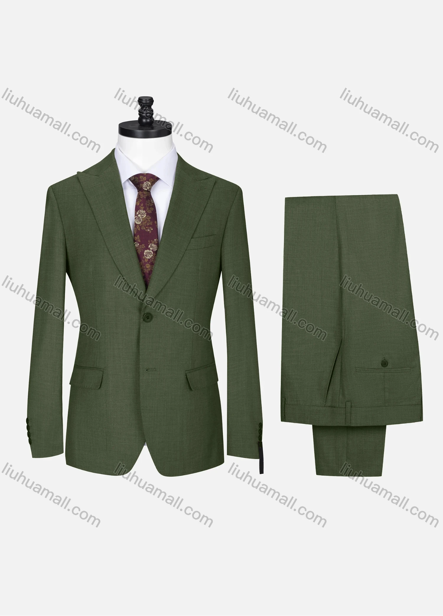 Wholesale Men's Formal Lapel Single Breasted Plain Flap Pockets Blazer Jacket & Pants 2 Piece Set X7702# - Liuhuamall