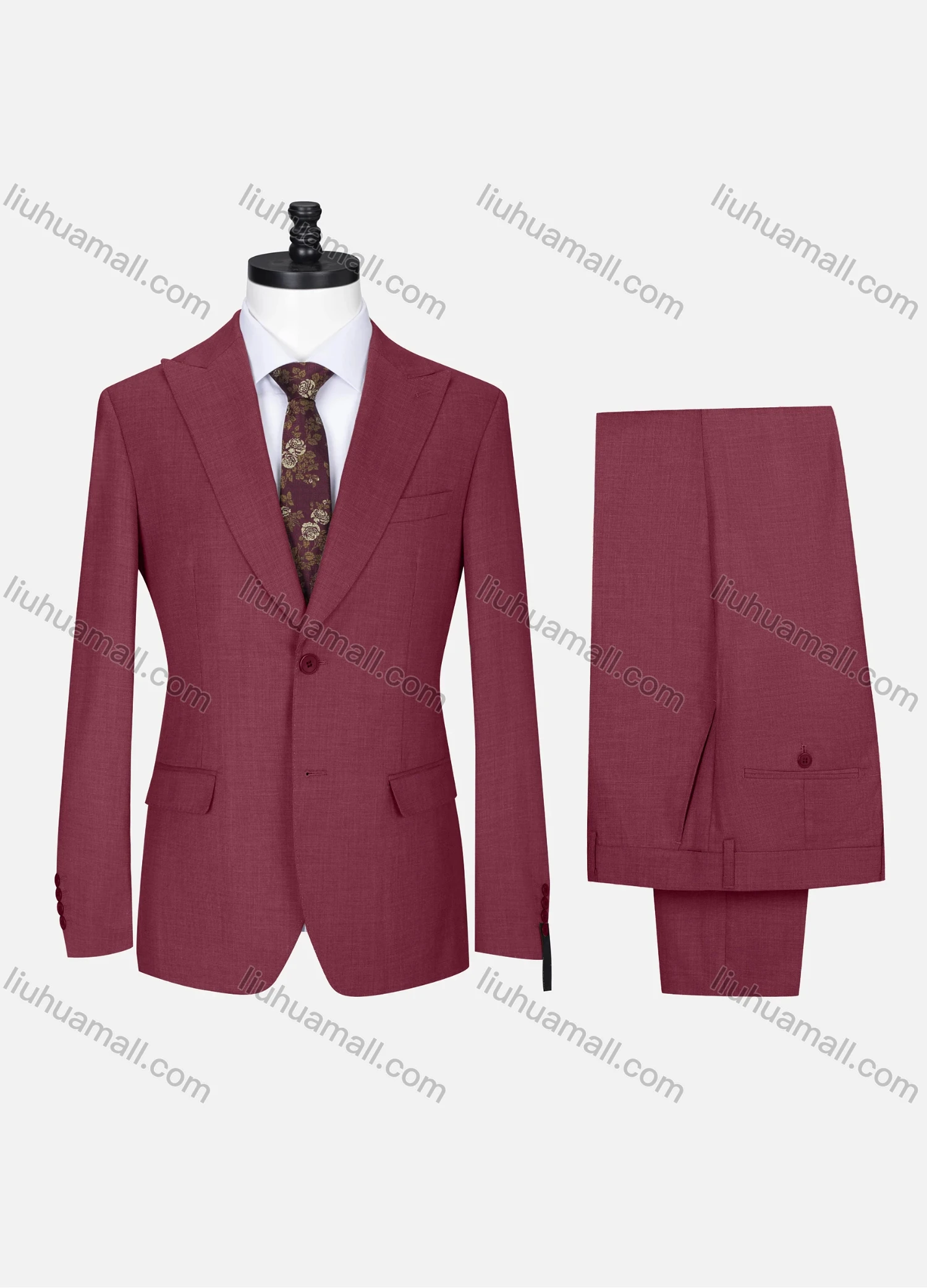 Wholesale Men's Formal Lapel Single Breasted Plain Flap Pockets Blazer Jacket & Pants 2 Piece Set X7702# - Liuhuamall