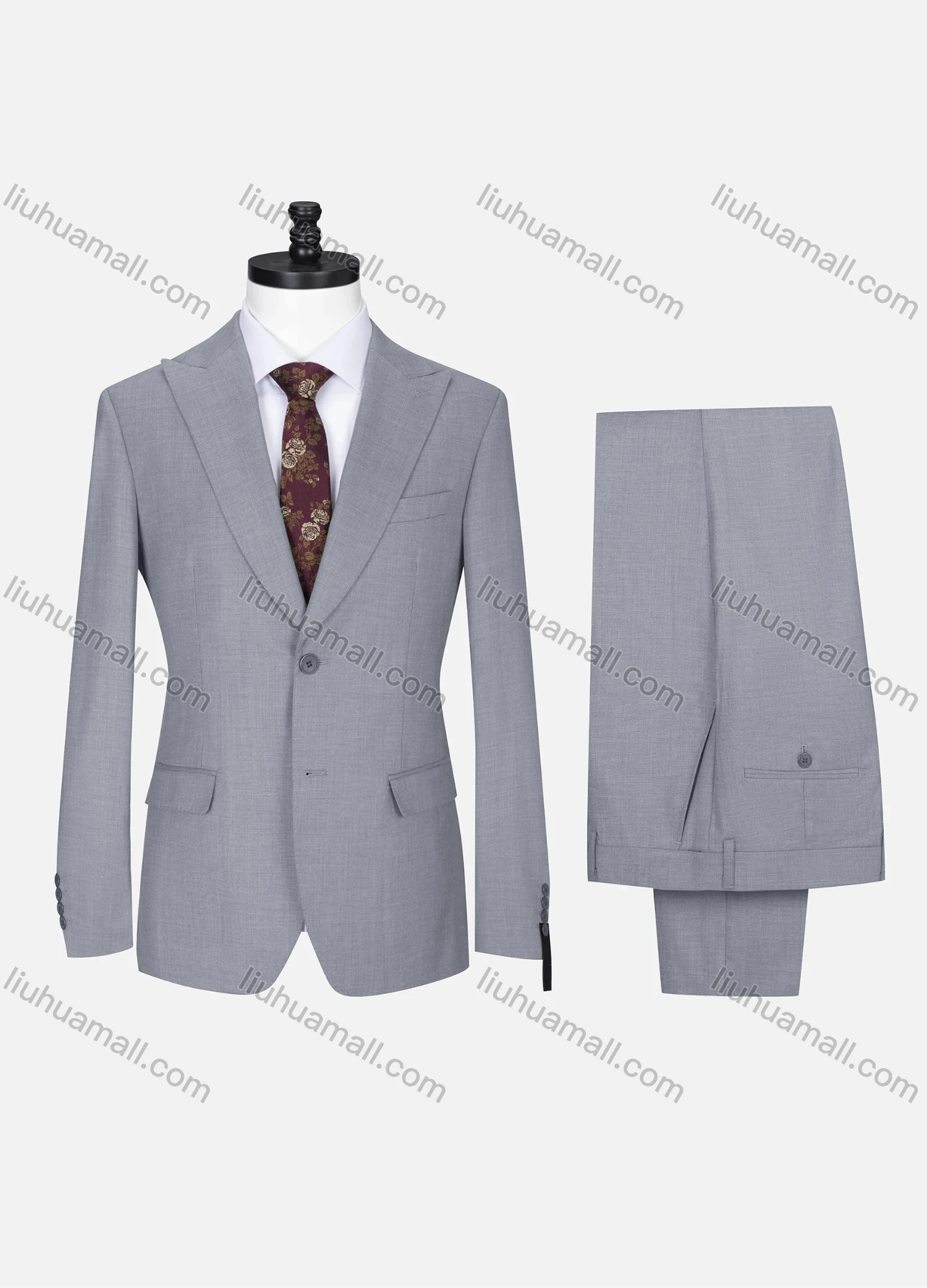 Wholesale Men's Formal Lapel Single Breasted Plain Flap Pockets Blazer Jacket & Pants 2 Piece Set X7702# - Liuhuamall