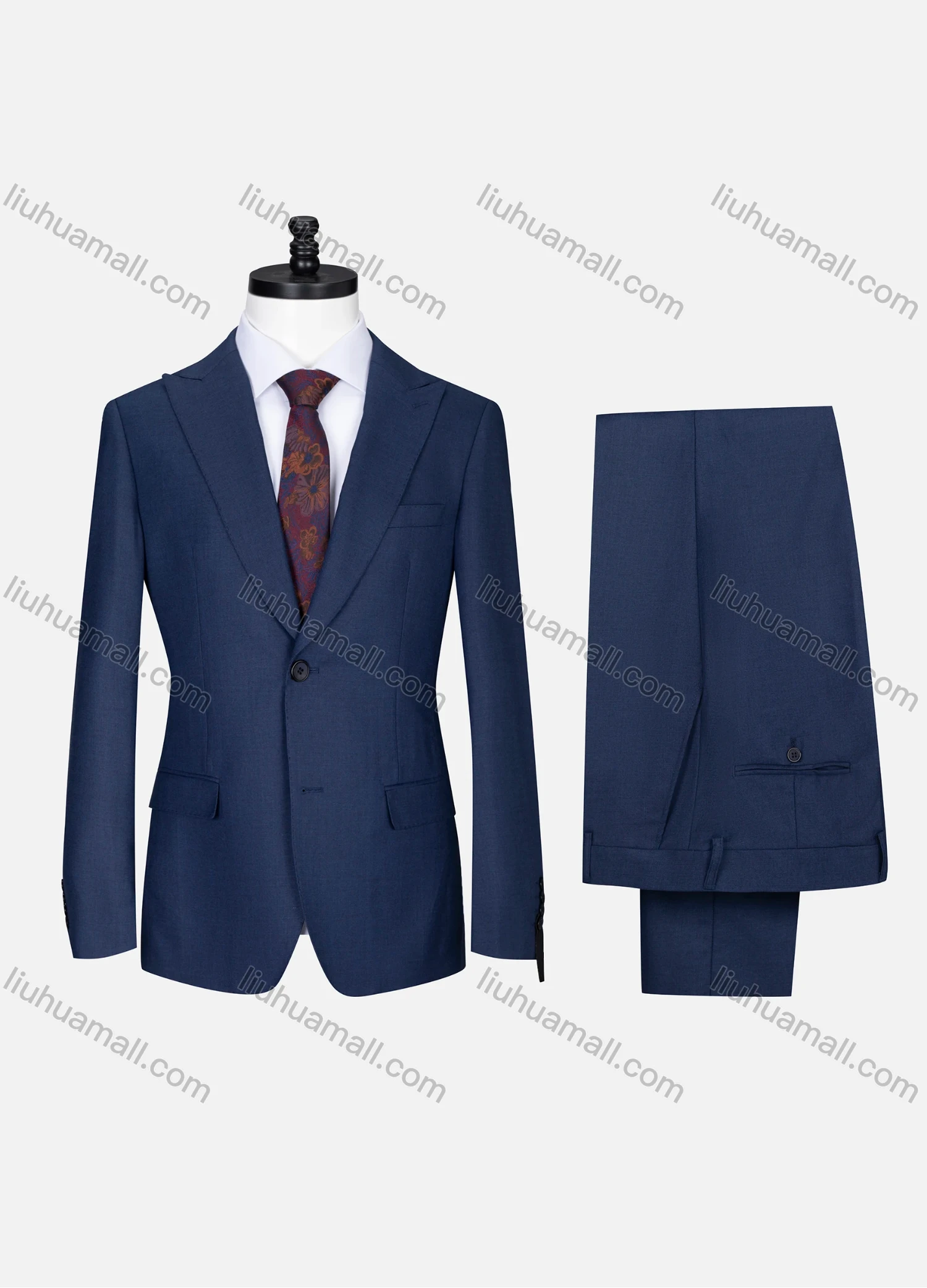 Wholesale Men's Formal Lapel Single Breasted Plain Flap Pockets Blazer Jacket & Pants 2 Piece Set X7702# - Liuhuamall