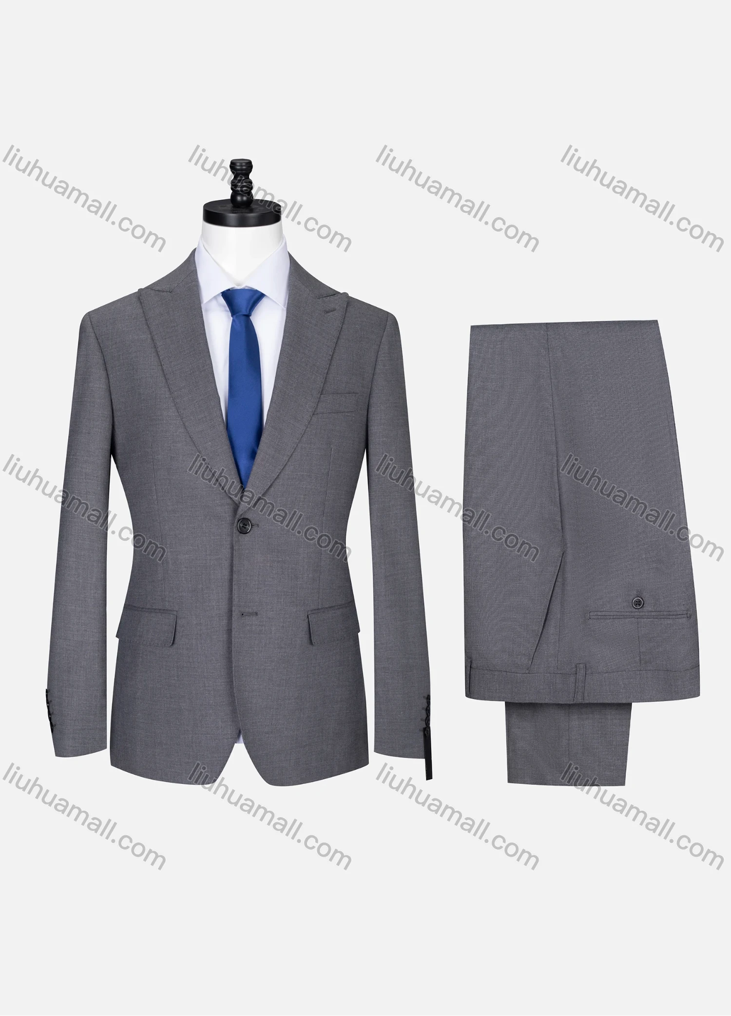 Wholesale Men's Formal Lapel Single Breasted Plain Flap Pockets Blazer Jacket & Pants 2 Piece Set X7702# - Liuhuamall