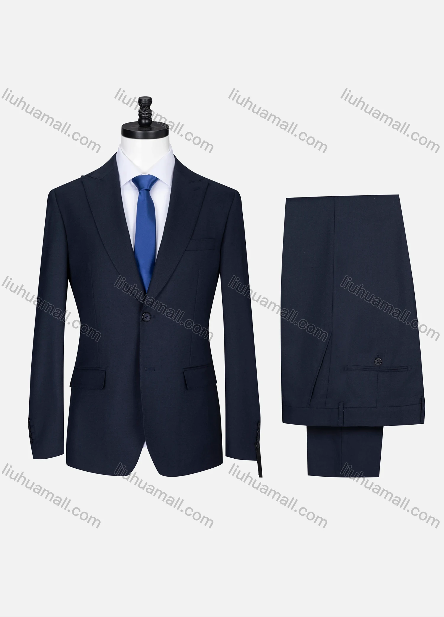 Wholesale Men's Formal Lapel Single Breasted Plain Flap Pockets Blazer Jacket & Pants 2 Piece Set X7702# - Liuhuamall