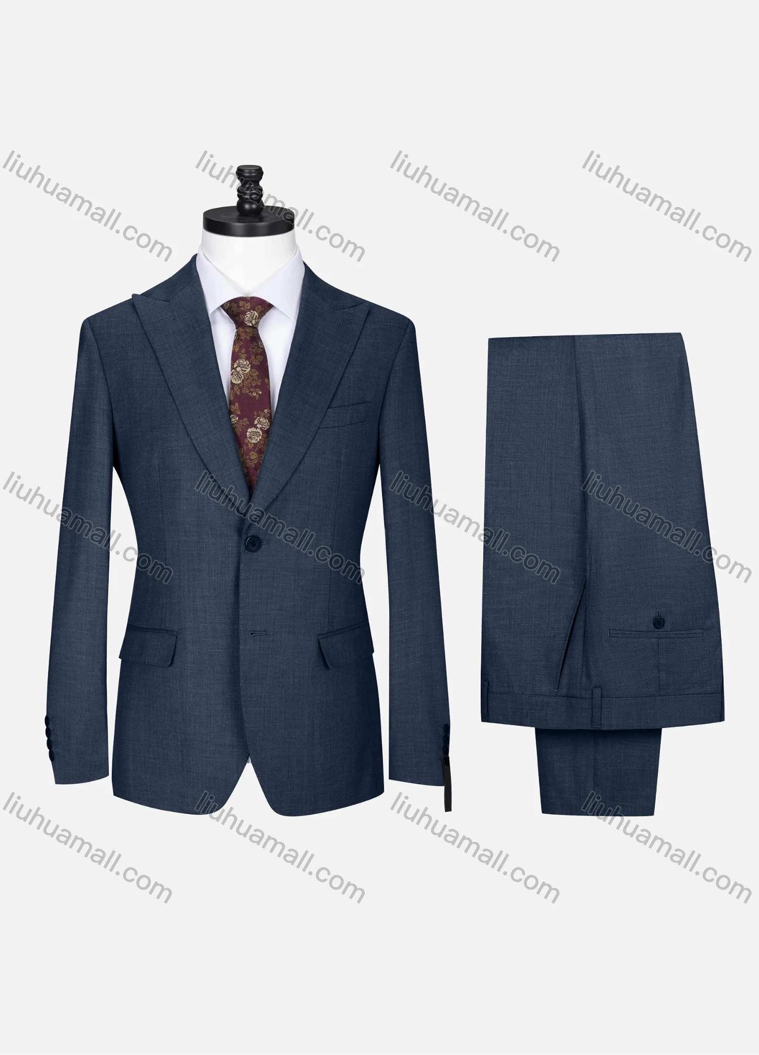 Wholesale Men's Formal Lapel Single Breasted Plain Flap Pockets Blazer Jacket & Pants 2 Piece Set X7702# - Liuhuamall