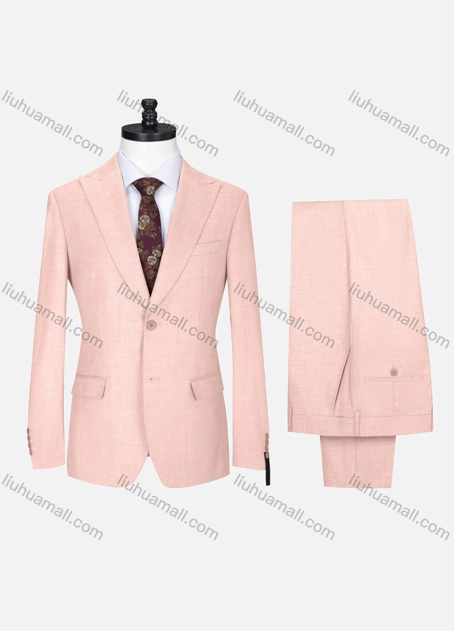 Wholesale Men's Formal Lapel Single Breasted Plain Flap Pockets Blazer Jacket & Pants 2 Piece Set X7702# - Liuhuamall