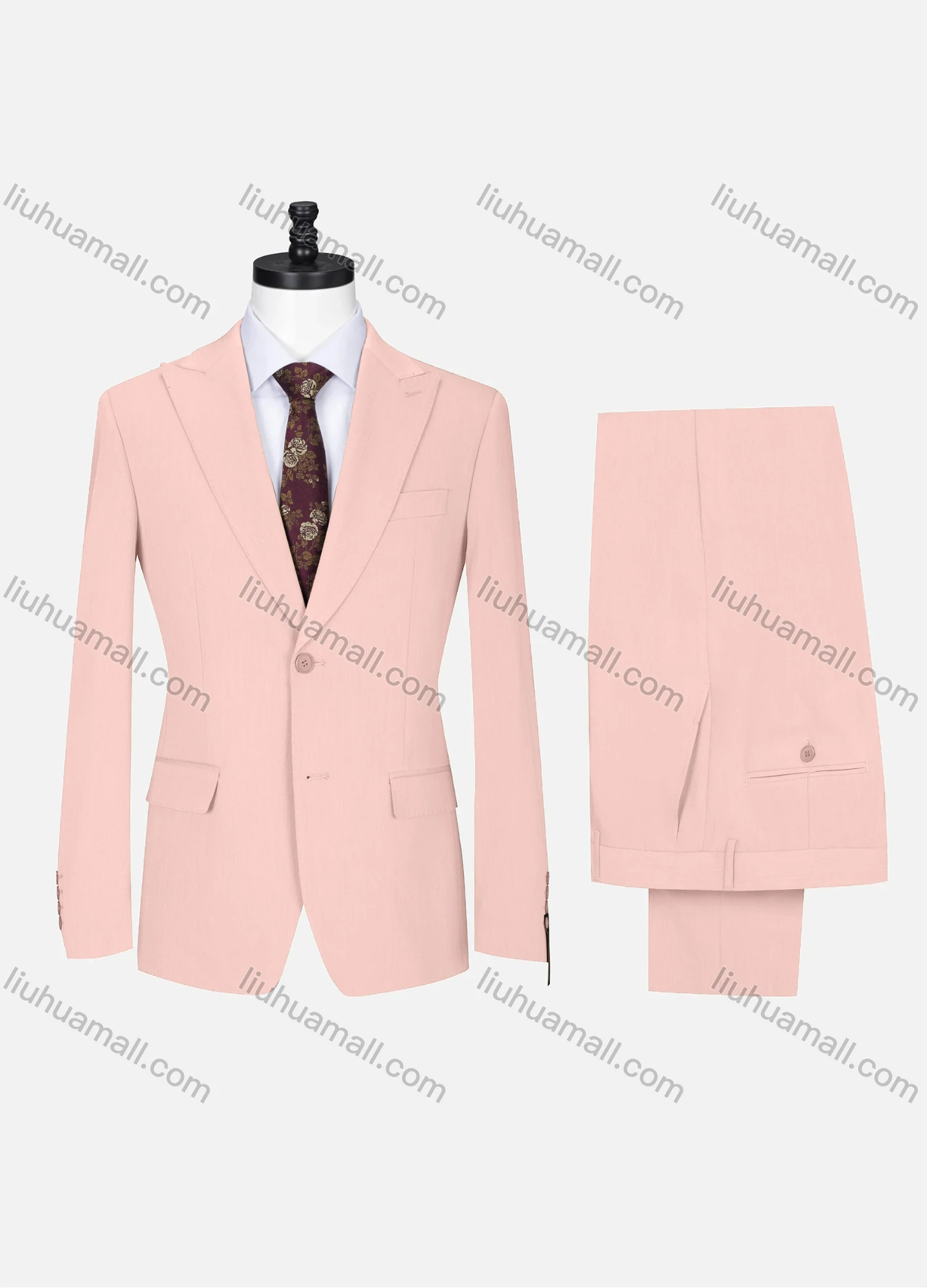 Wholesale Men's Formal Lapel Button Plain Flap Pockets Blazer Jacket & Pants 2 Piece Set X7812# - Liuhuamall