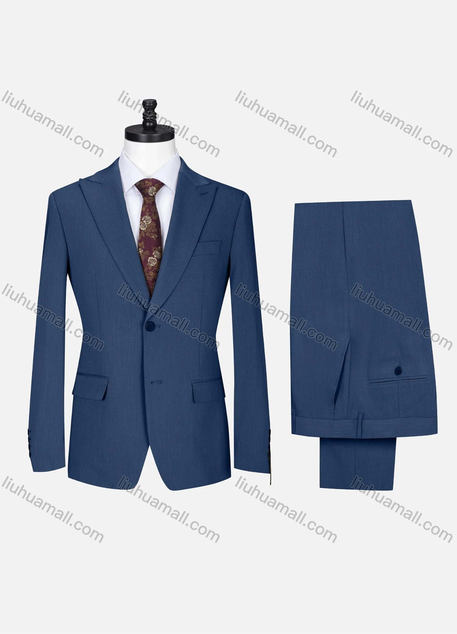 Wholesale Men's Formal Lapel Button Plain Flap Pockets Blazer Jacket & Pants 2 Piece Set X7812# - Liuhuamall