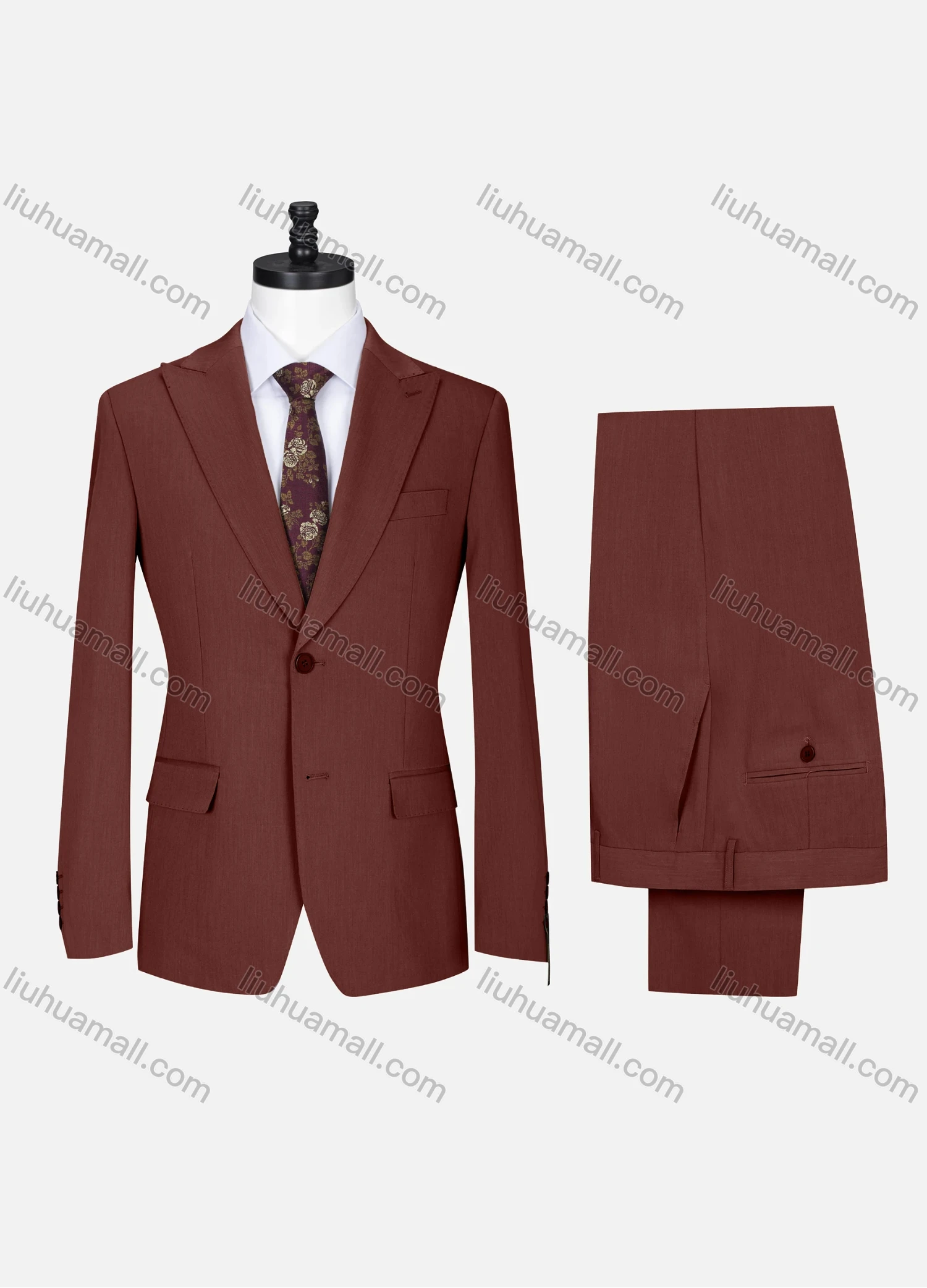 Wholesale Men's Formal Lapel Button Plain Flap Pockets Blazer Jacket & Pants 2 Piece Set X7812# - Liuhuamall
