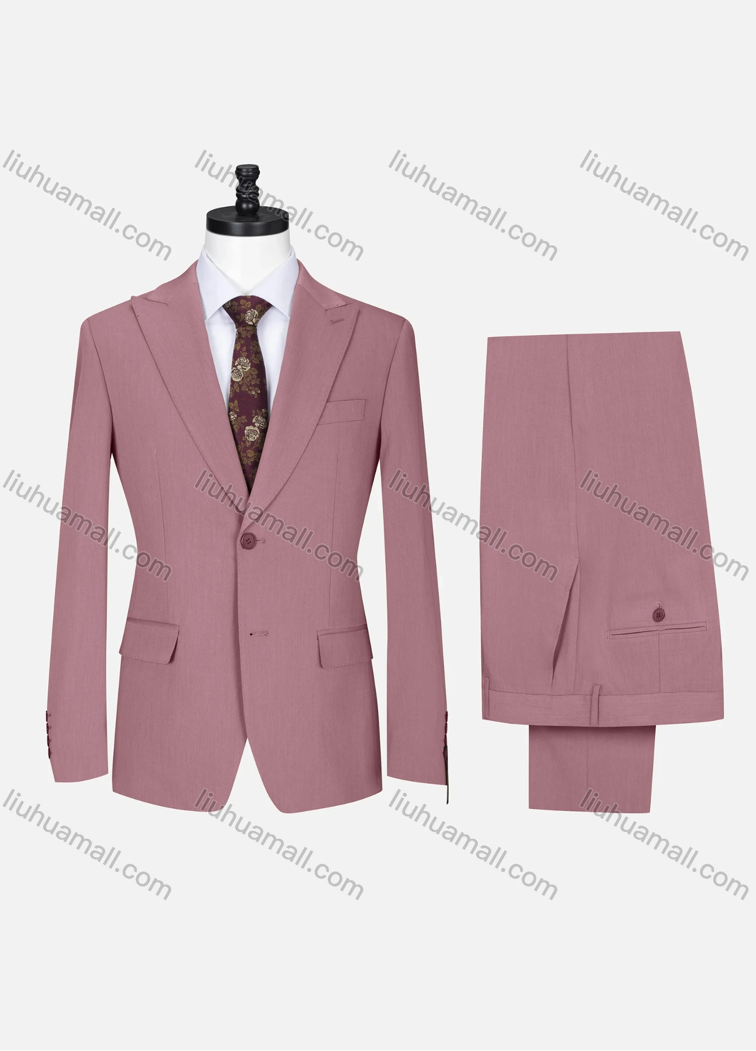 Wholesale Men's Formal Lapel Button Plain Flap Pockets Blazer Jacket & Pants 2 Piece Set X7812# - Liuhuamall