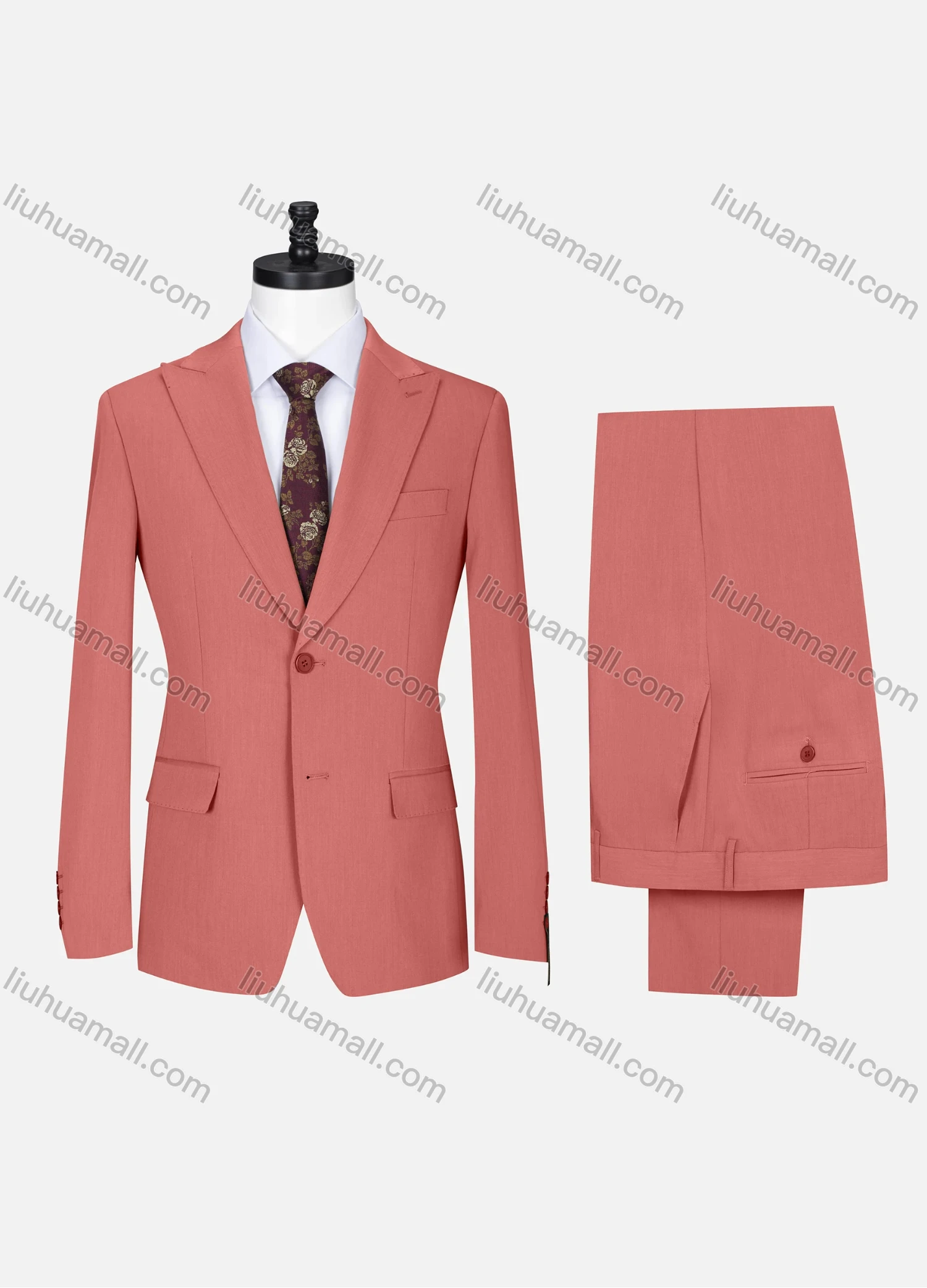 Wholesale Men's Formal Lapel Button Plain Flap Pockets Blazer Jacket & Pants 2 Piece Set X7812# - Liuhuamall