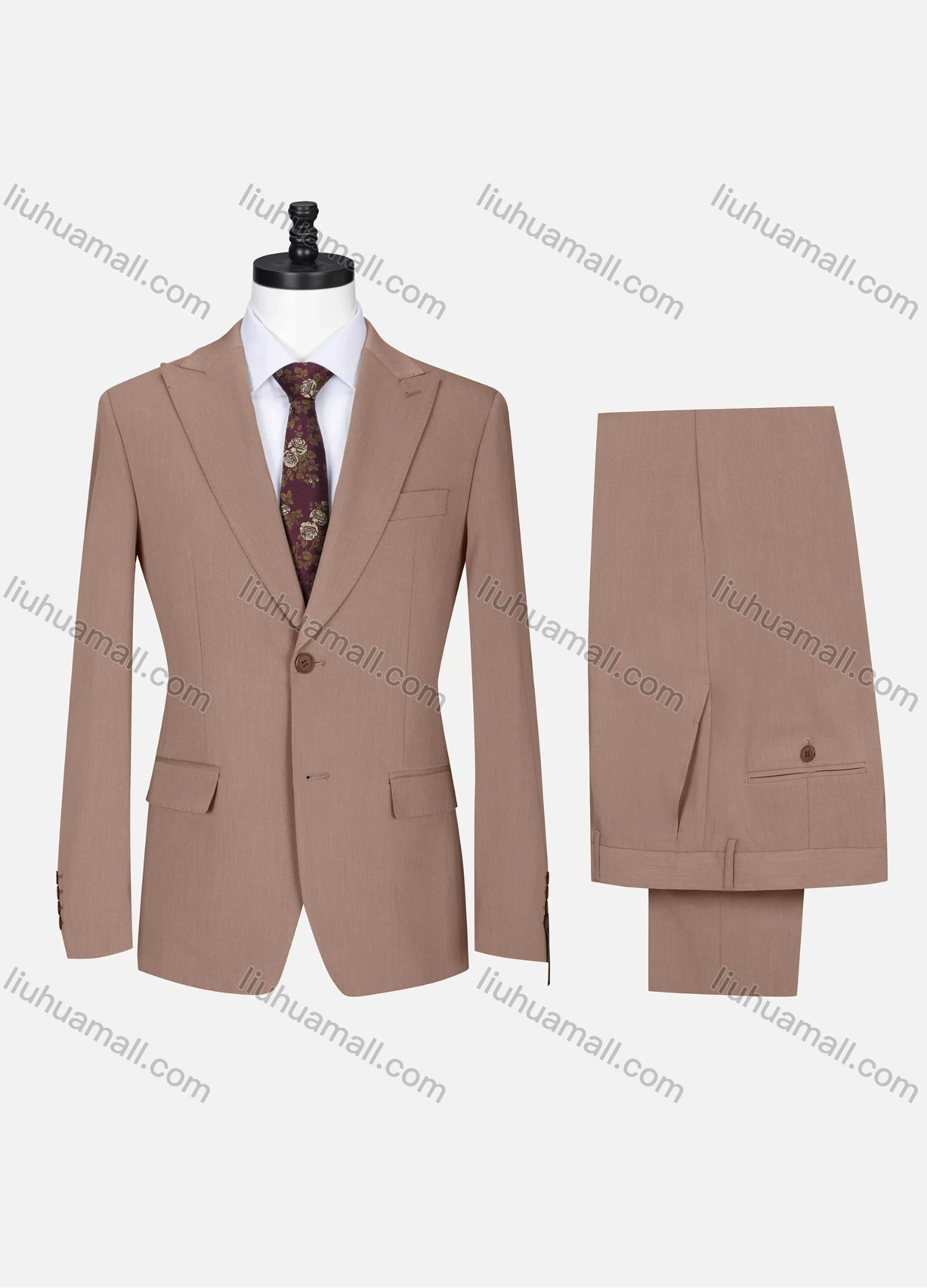 Wholesale Men's Formal Lapel Button Plain Flap Pockets Blazer Jacket & Pants 2 Piece Set X7812# - Liuhuamall