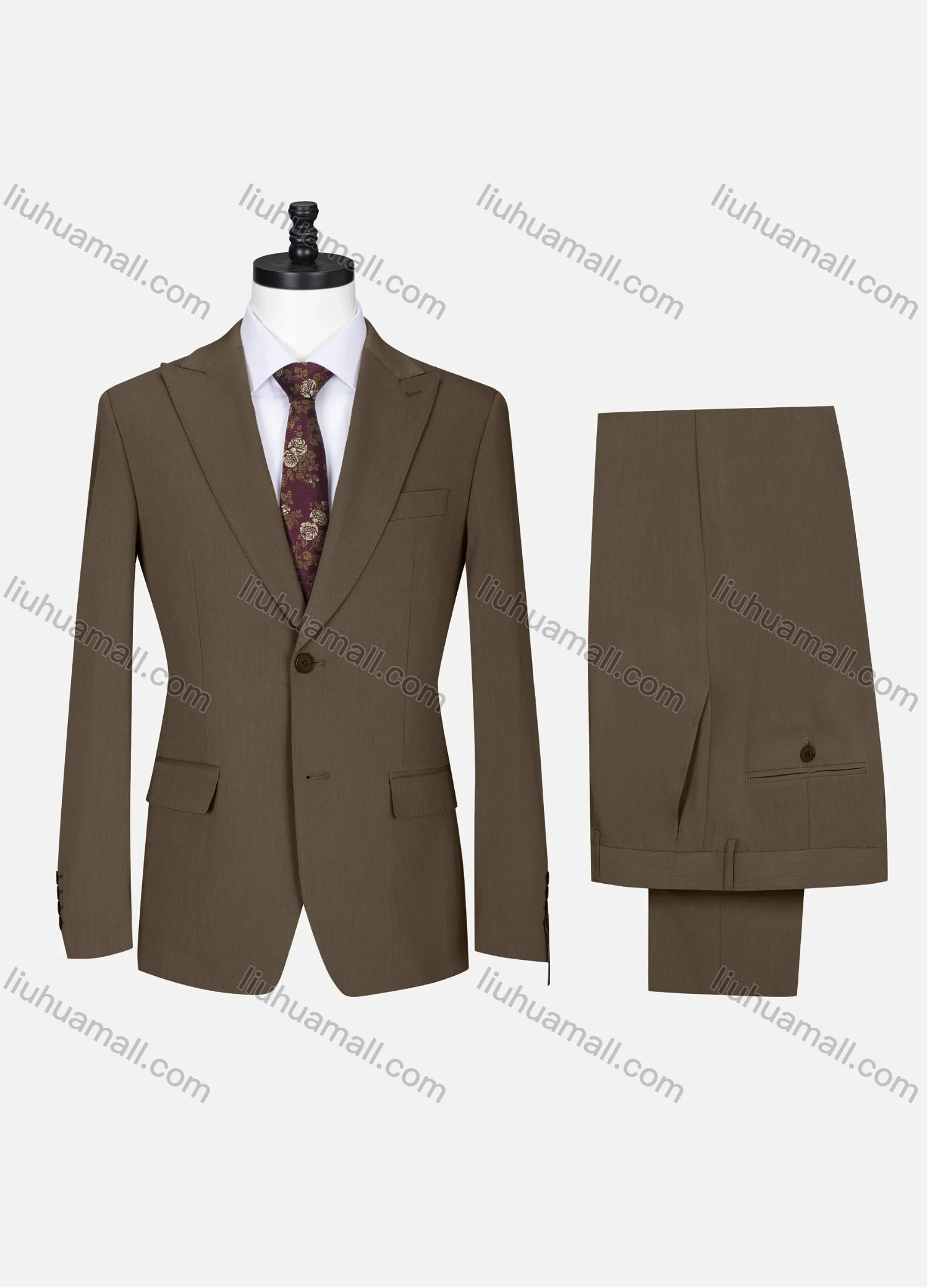 Wholesale Men's Formal Lapel Button Plain Flap Pockets Blazer Jacket & Pants 2 Piece Set X7812# - Liuhuamall