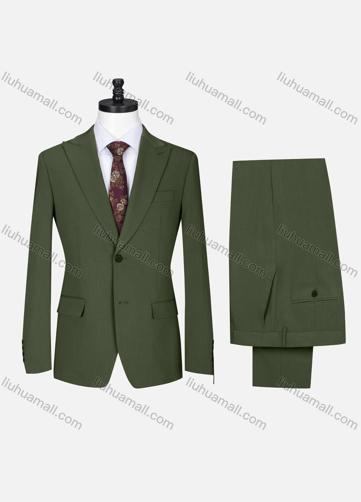 Wholesale Men's Formal Lapel Button Plain Flap Pockets Blazer Jacket & Pants 2 Piece Set X7812# - Liuhuamall