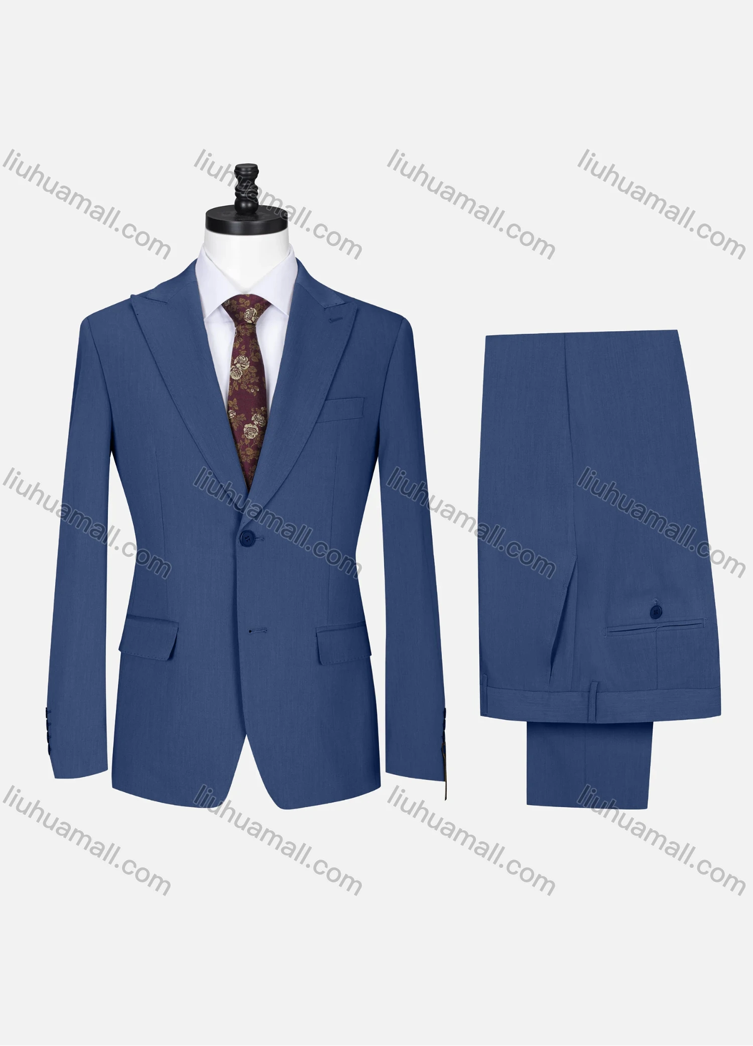 Wholesale Men's Formal Lapel Button Plain Flap Pockets Blazer Jacket & Pants 2 Piece Set X7812# - Liuhuamall