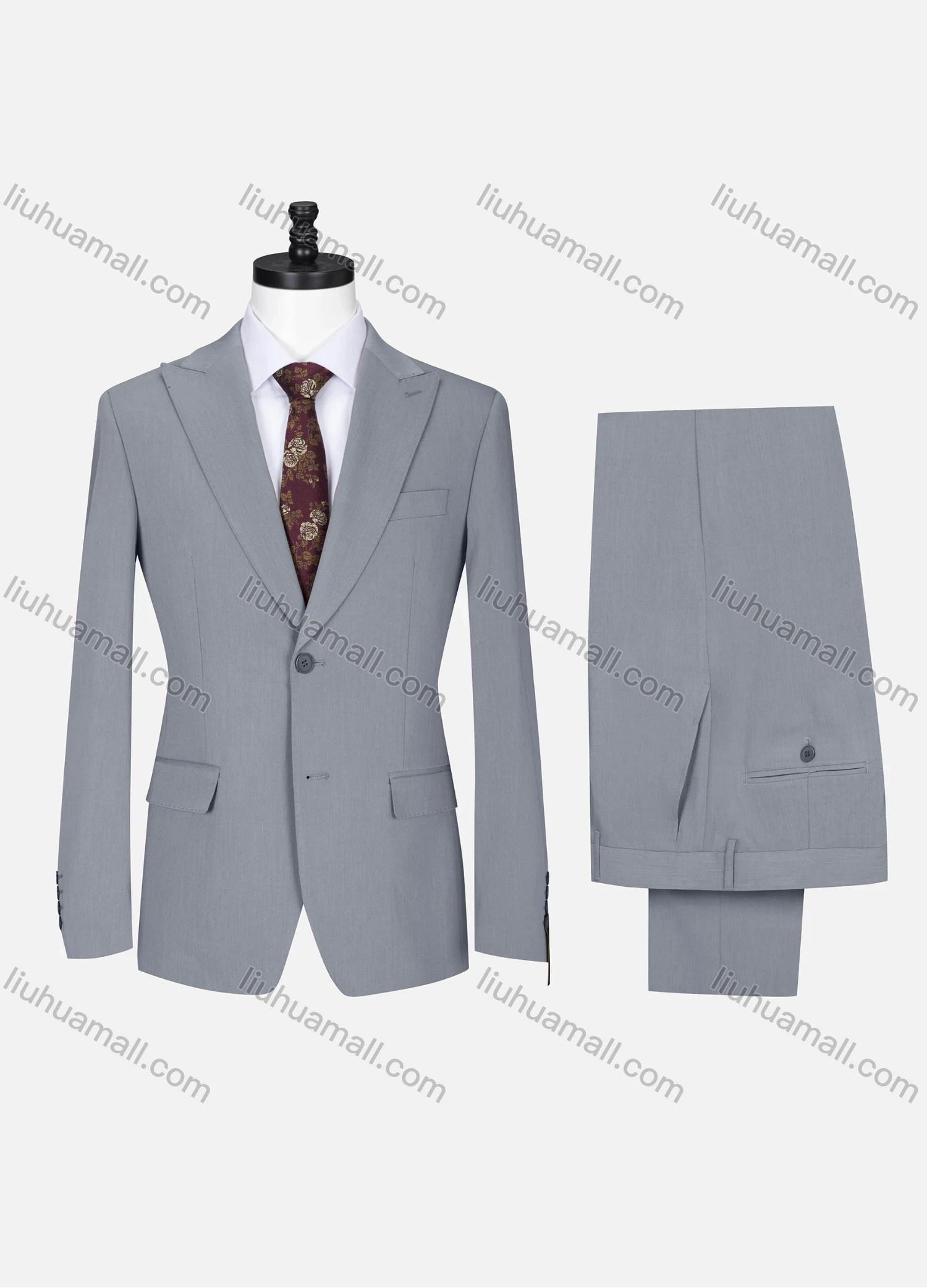 Wholesale Men's Formal Lapel Button Plain Flap Pockets Blazer Jacket & Pants 2 Piece Set X7812# - Liuhuamall