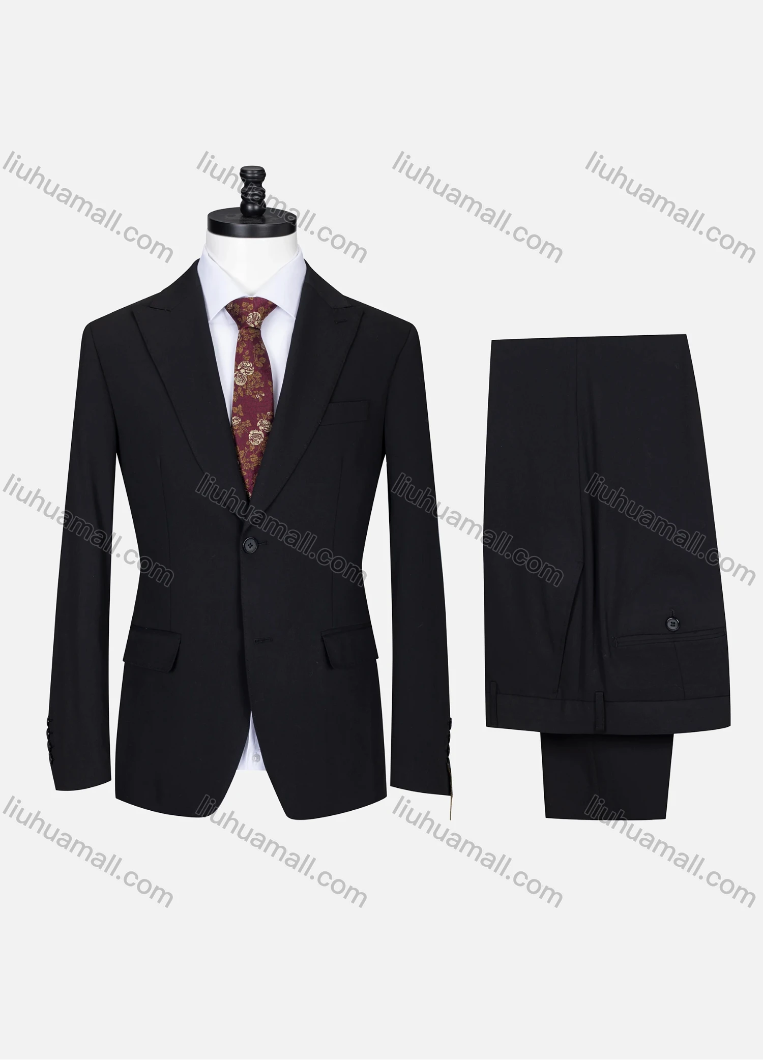 Wholesale Men's Formal Lapel Button Plain Flap Pockets Blazer Jacket & Pants 2 Piece Set X7812# - Liuhuamall