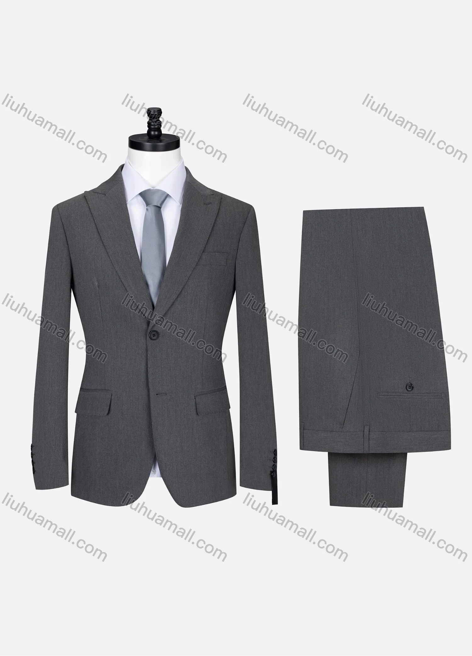 Wholesale Men's Formal Lapel Button Plain Flap Pockets Blazer Jacket & Pants 2 Piece Set X7812# - Liuhuamall