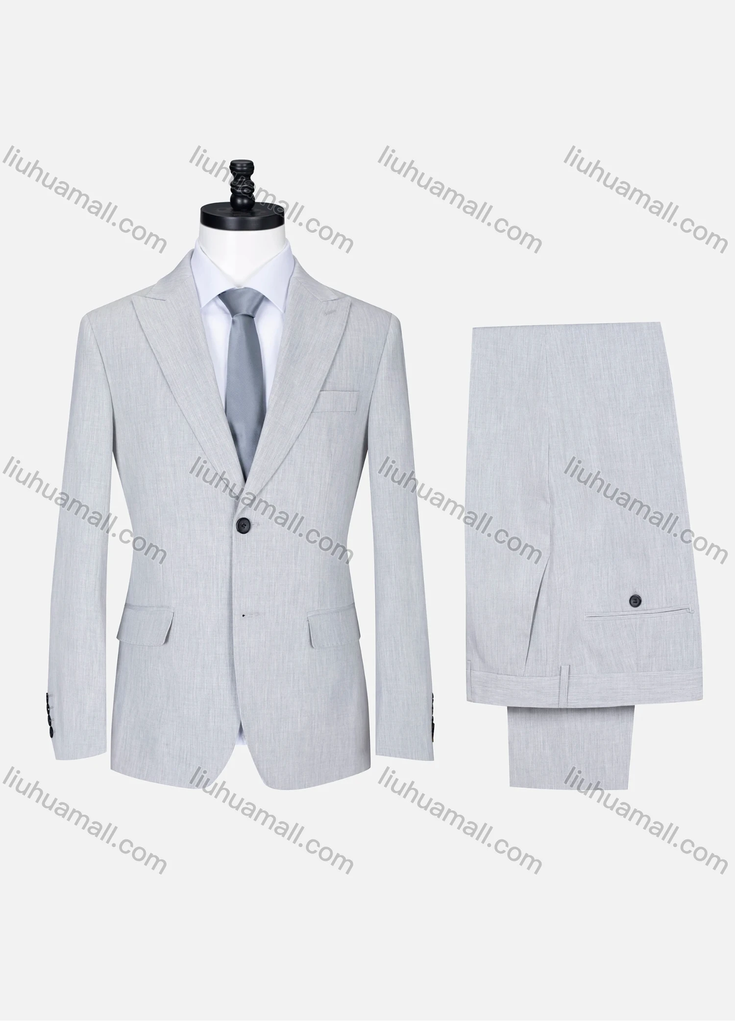 Wholesale Men's Formal Lapel Button Plain Flap Pockets Blazer Jacket & Pants 2 Piece Set X7812# - Liuhuamall