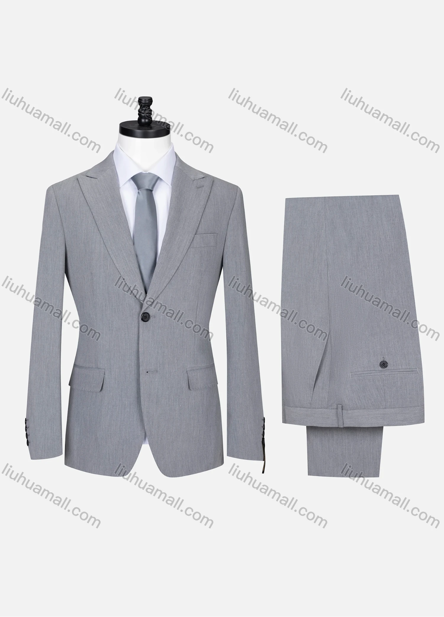 Wholesale Men's Formal Lapel Button Plain Flap Pockets Blazer Jacket & Pants 2 Piece Set X7812# - Liuhuamall