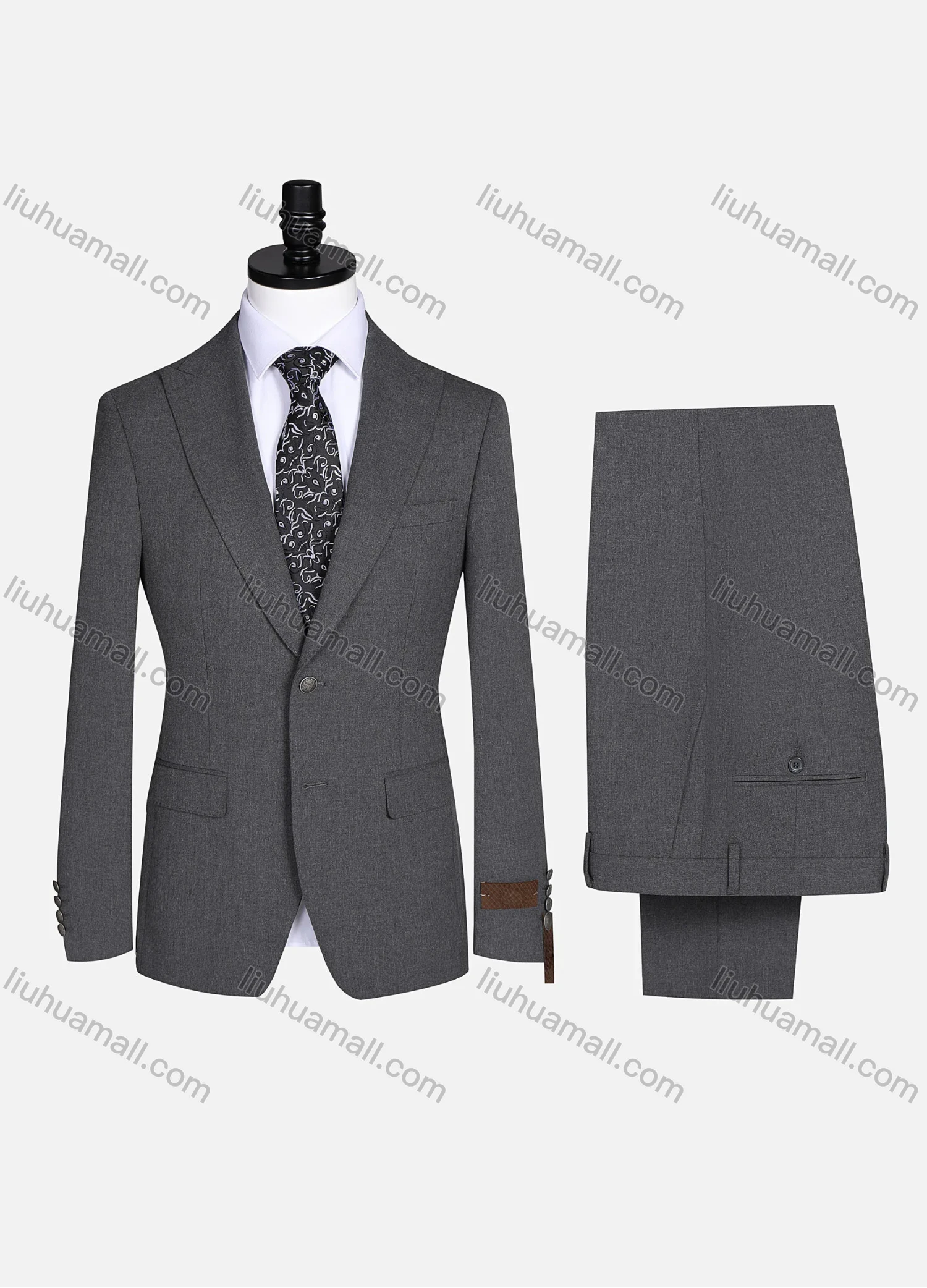 Wholesale Men's Business Lapel Plain Flap Pockets Single Breasted Blazer Jacket & Pants 2 Piece Suit Set 978# - Liuhuamall