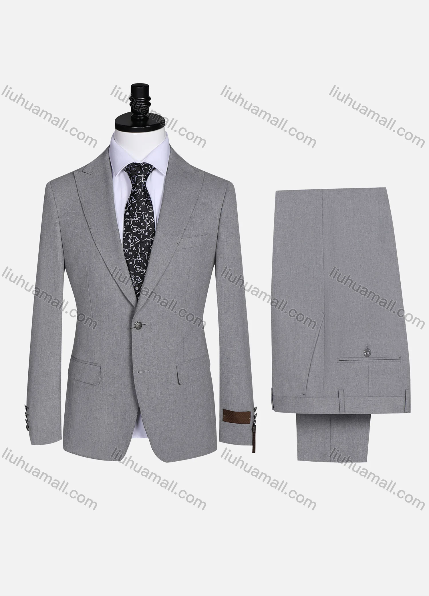 Wholesale Men's Business Lapel Plain Flap Pockets Single Breasted Blazer Jacket & Pants 2 Piece Suit Set 978# - Liuhuamall