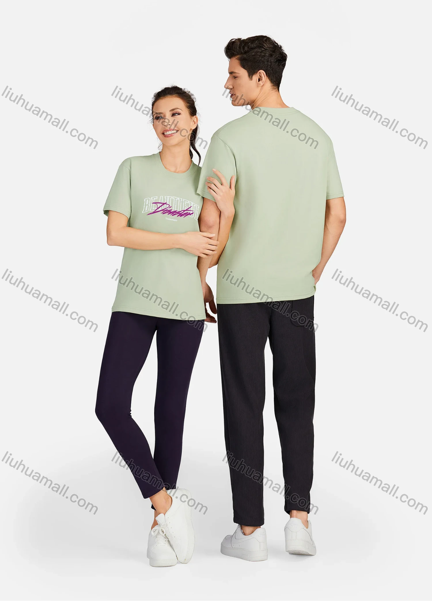 Wholesale Unisex Casual 100%Cotton Classic Round Neck Letter Print Short Sleeve Tee 17118# - Liuhuamall