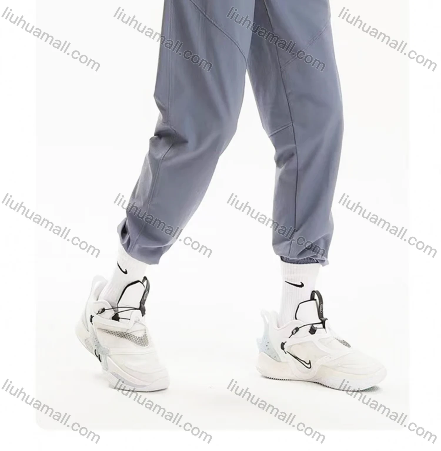 Wholesale Men's Sporty Plain Drawstring 100%Cotton Patch Pocket Elastic Waist Sweatpants K001# - Liuhuamall