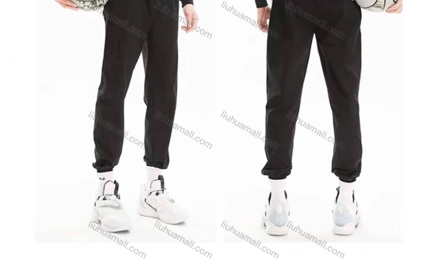 Wholesale Men's Sporty Plain Drawstring 100%Cotton Patch Pocket Elastic Waist Sweatpants K001# - Liuhuamall