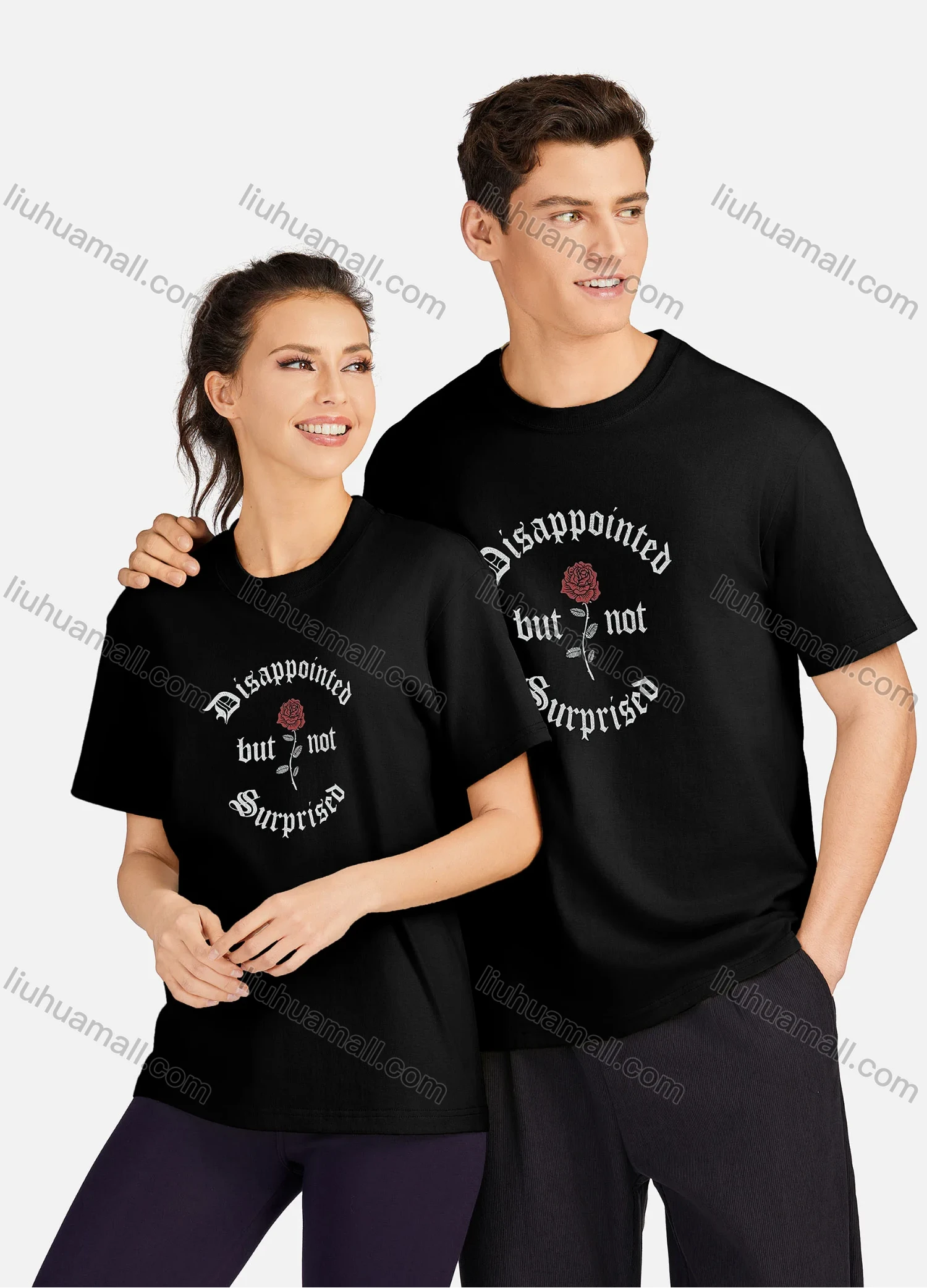 Wholesale Unisex Casual 100%Cotton Round Neck Letter Print Short Sleeve Tee 17120# - Liuhuamall