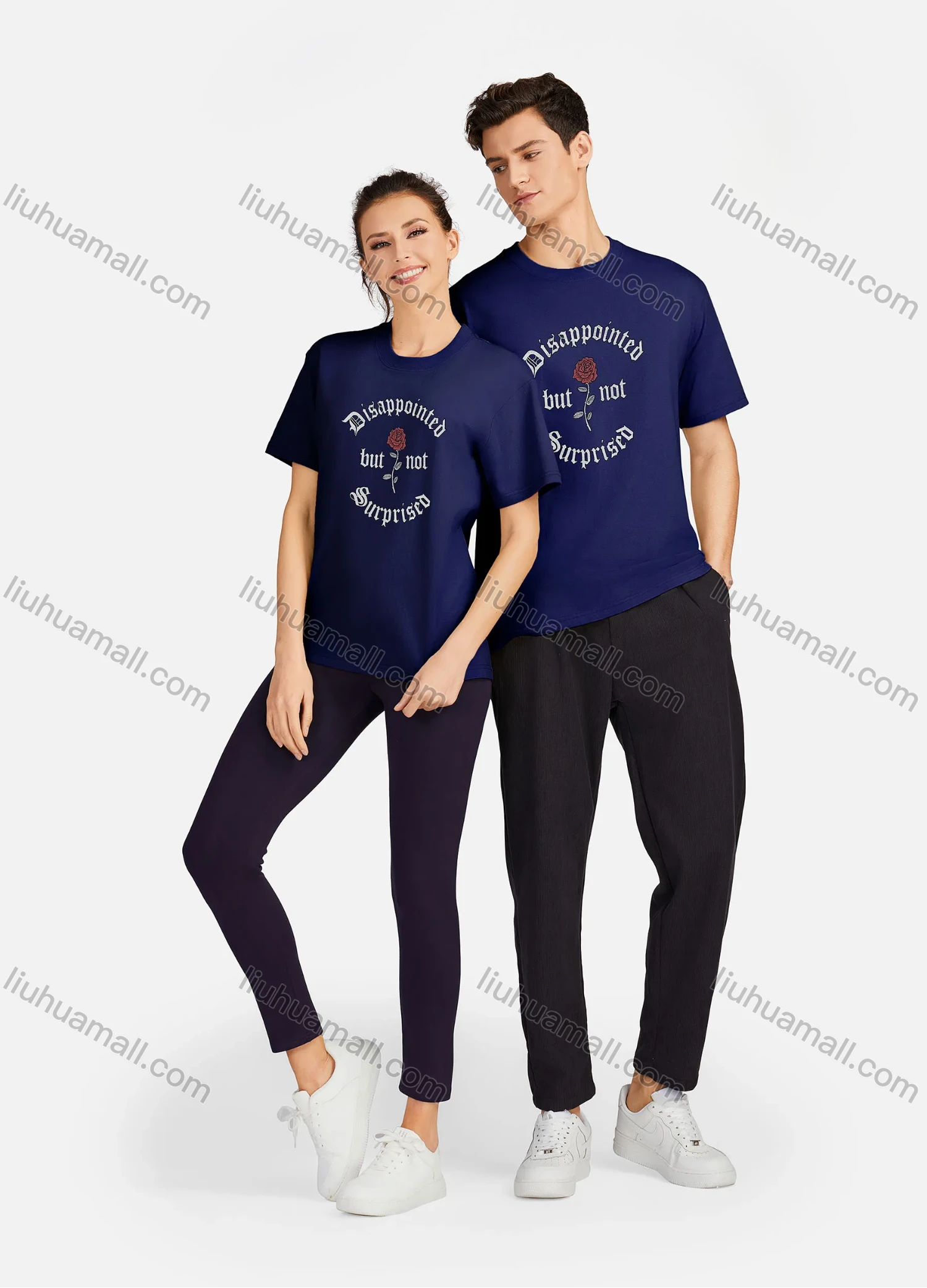 Wholesale Unisex Casual 100%Cotton Round Neck Letter Print Short Sleeve Tee 17120# - Liuhuamall