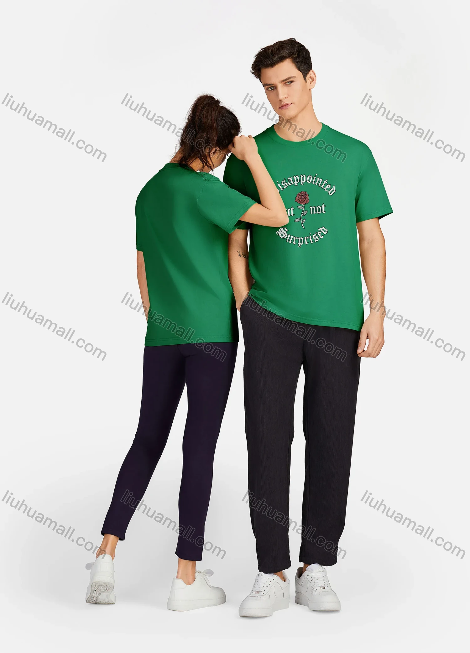 Wholesale Unisex Casual 100%Cotton Round Neck Letter Print Short Sleeve Tee 17120# - Liuhuamall