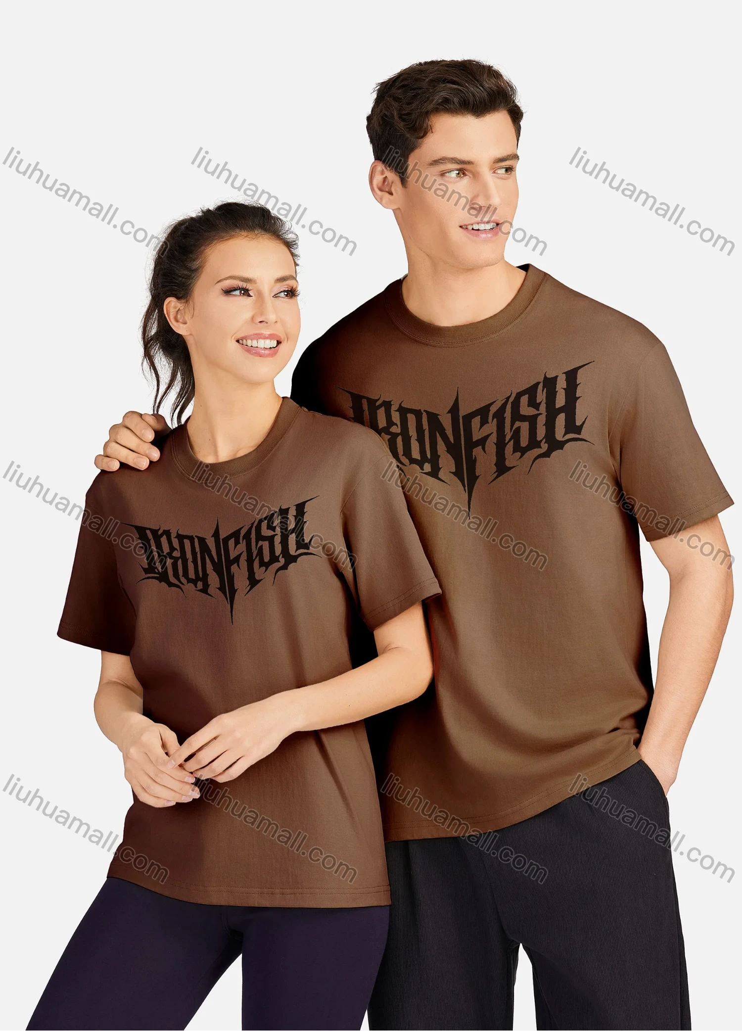 Wholesale Unisex Casual 100%Cotton Classic Round Neck Letter Print Short Sleeve Tee 17121# - Liuhuamall