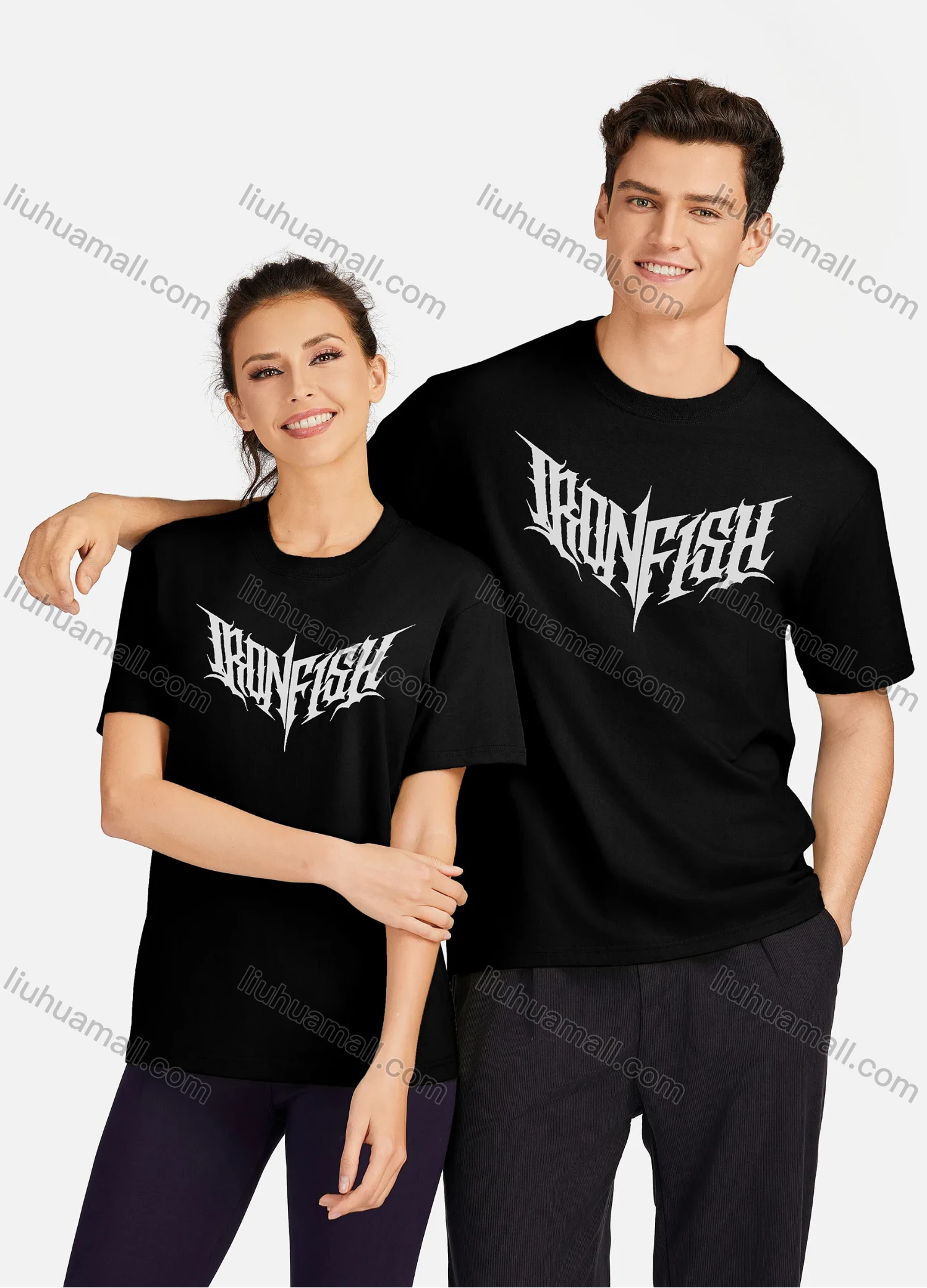 Wholesale Unisex Casual 100%Cotton Classic Round Neck Letter Print Short Sleeve Tee 17121# - Liuhuamall