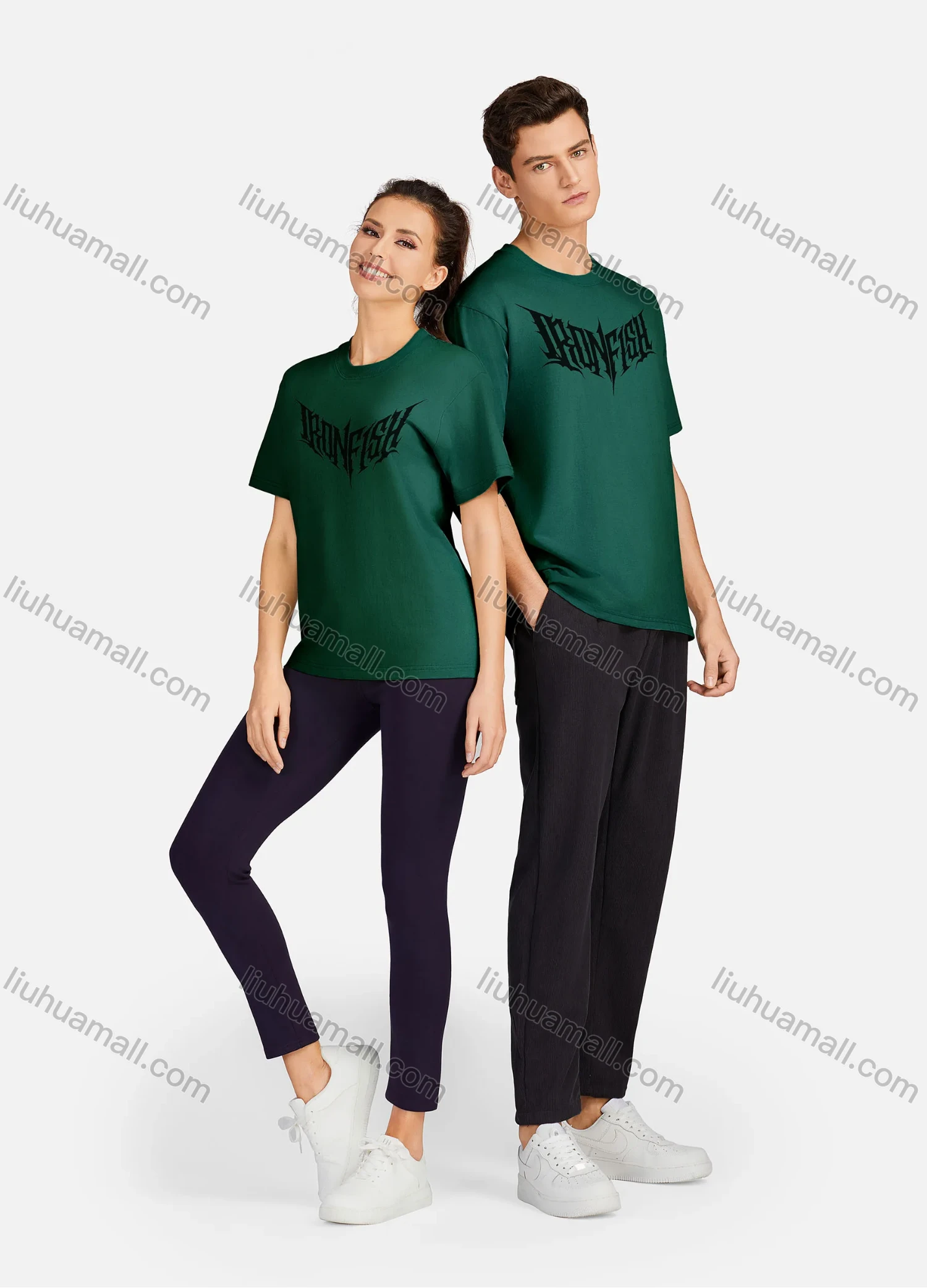 Wholesale Unisex Casual 100%Cotton Classic Round Neck Letter Print Short Sleeve Tee 17121# - Liuhuamall