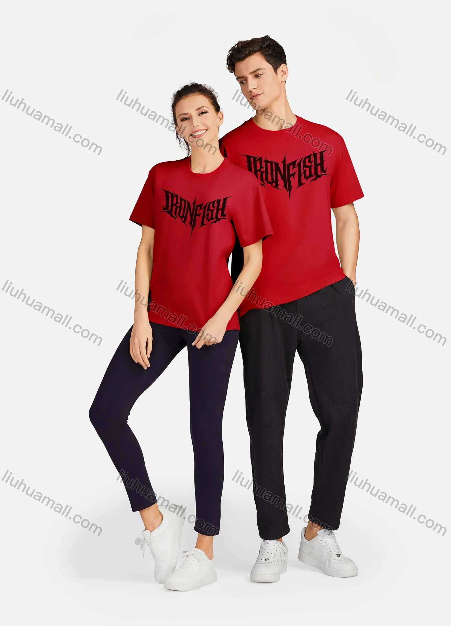 Wholesale Unisex Casual 100%Cotton Classic Round Neck Letter Print Short Sleeve Tee 17121# - Liuhuamall