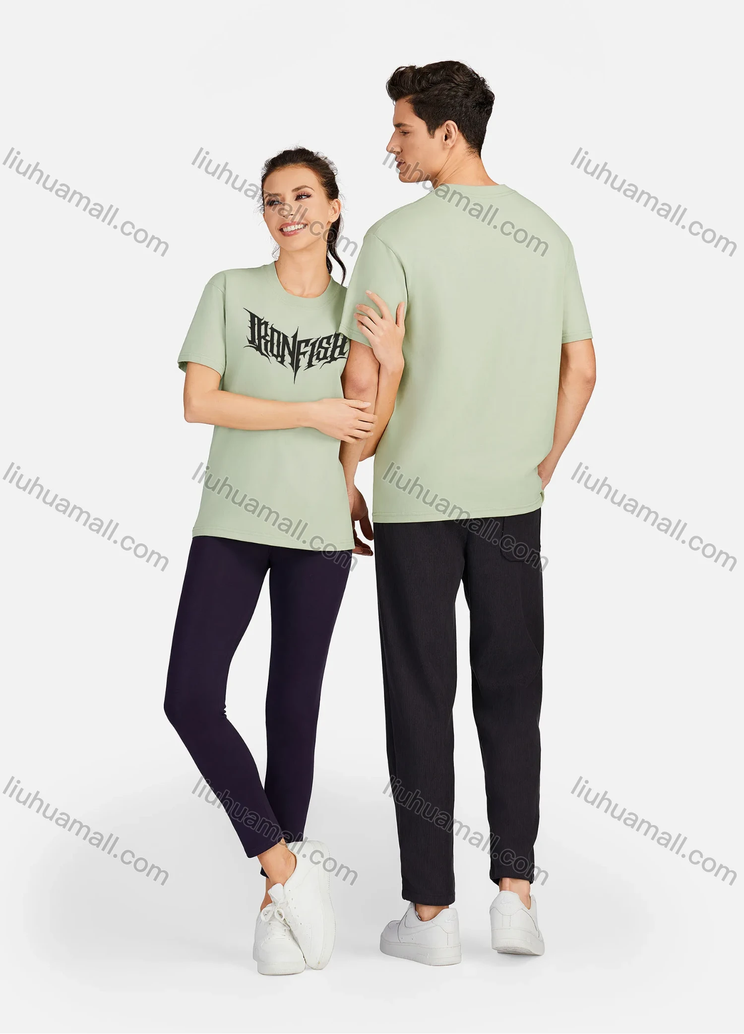 Wholesale Unisex Casual 100%Cotton Classic Round Neck Letter Print Short Sleeve Tee 17121# - Liuhuamall