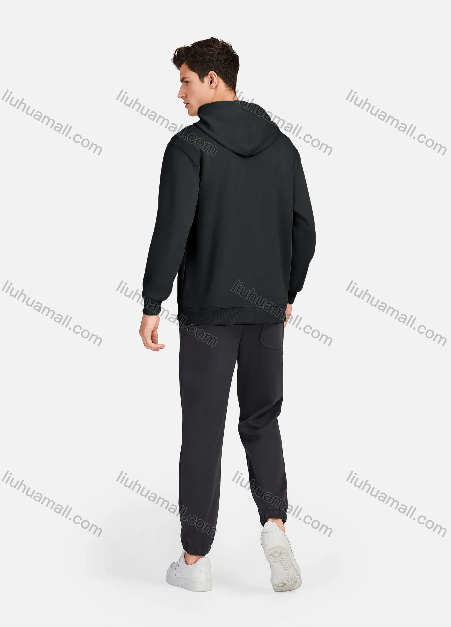 Wholesale Men's Casual 100%Cotton Letter Graphic Print Long Sleeve Drawstring Hoodies Sweatshirts With Pockets LF30-2# - Liuhuamall