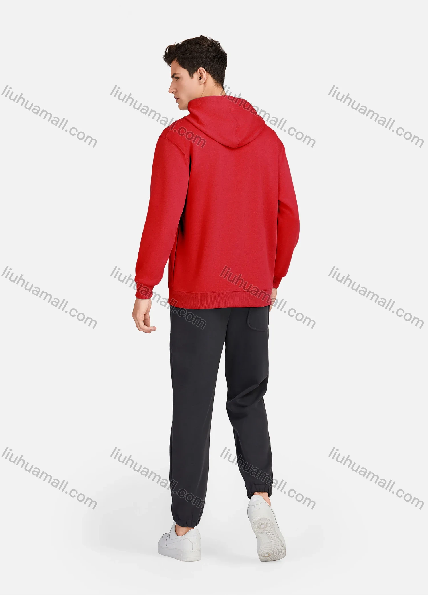 Wholesale Men's Casual 100%Cotton Letter Graphic Print Drawstring Hoodies Sweatshirts With Kangaroo Pocket LF30-3# - Liuhuamall