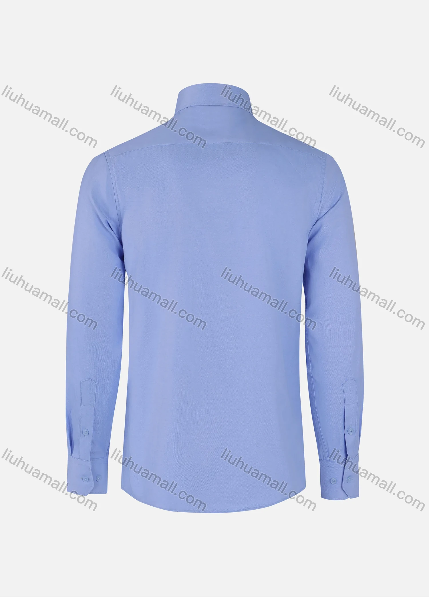 Wholesale Men's Business Plain Collared Patch Pocket Button Down Long Sleeve Shirts - Liuhuamall