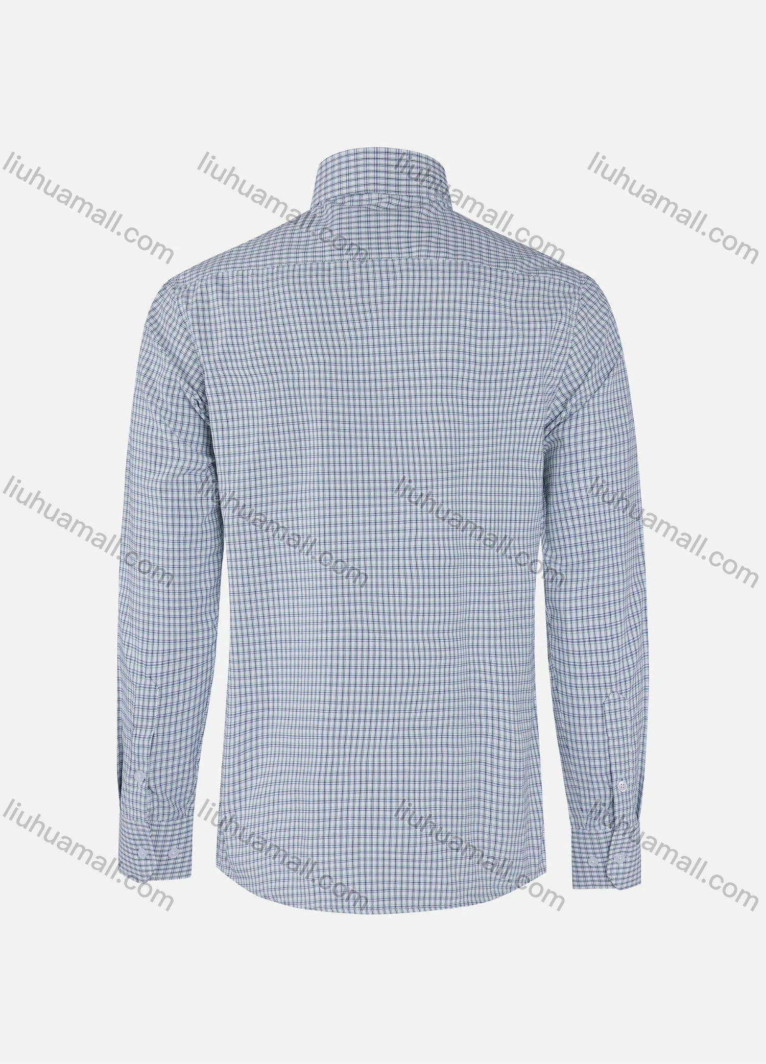 Wholesale Men's Casual Plaid Print Collared Button Down Patch Pocket Long Sleeve Shirts - Liuhuamall