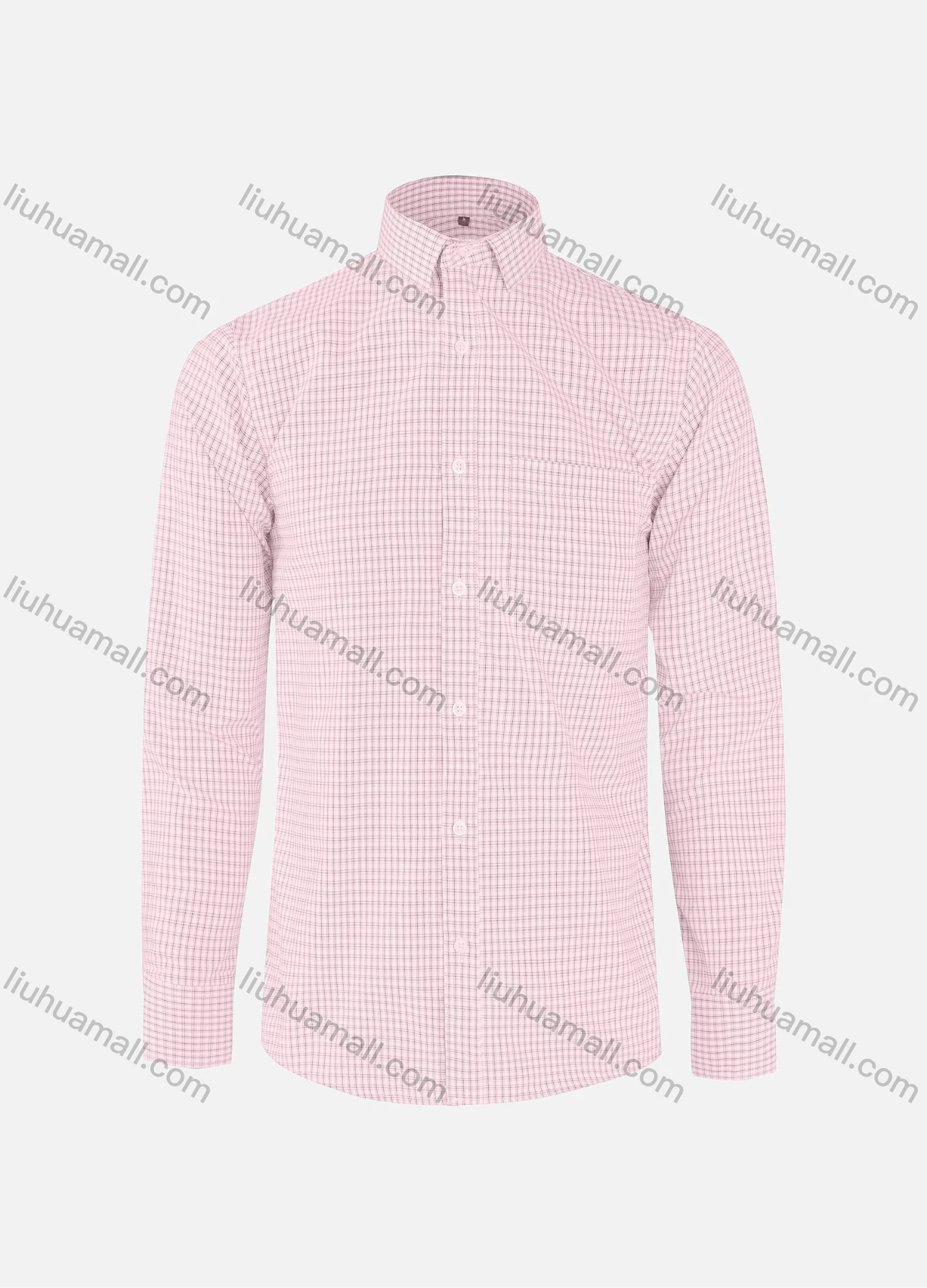 Wholesale Men's Casual Plaid Print Collared Button Down Patch Pocket Long Sleeve Shirts - Liuhuamall