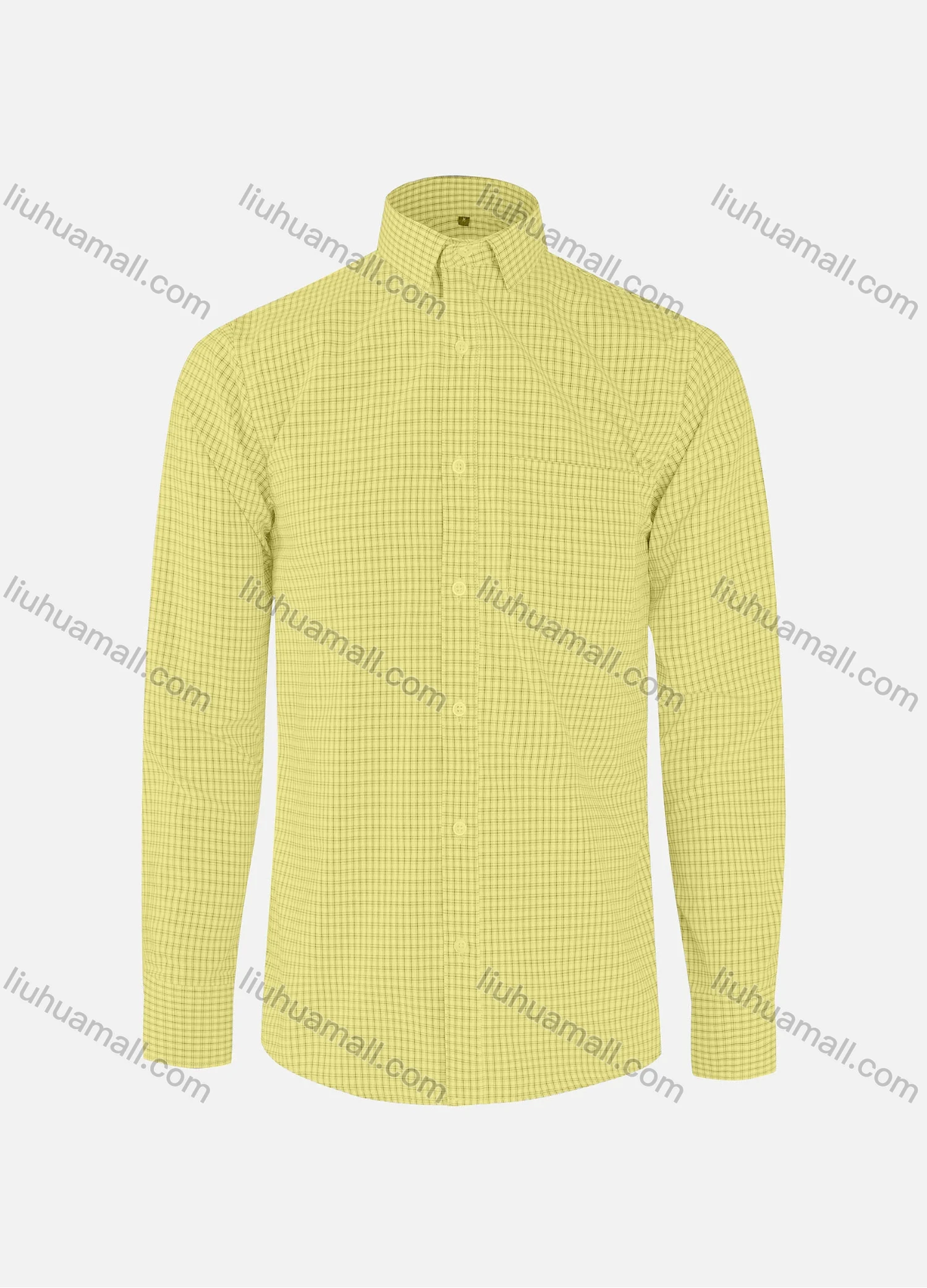 Wholesale Men's Casual Plaid Print Collared Button Down Patch Pocket Long Sleeve Shirts - Liuhuamall