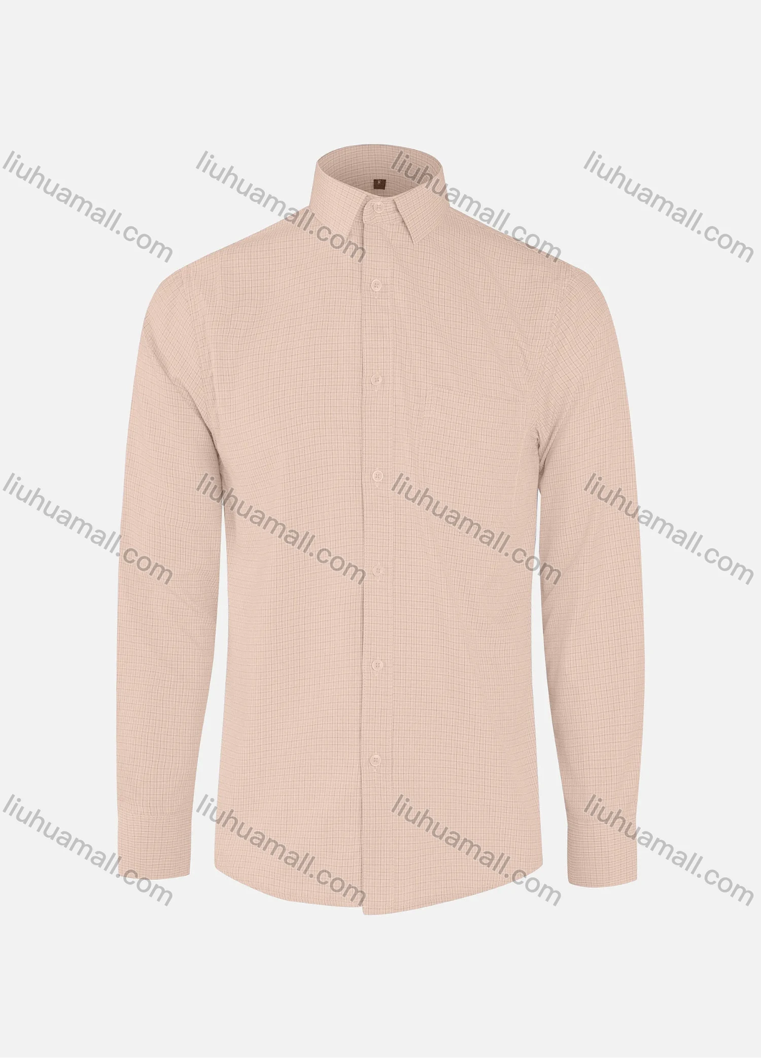 Wholesale Men's Casual Plaid Print Collared Button Down Patch Pocket Long Sleeve Shirts - Liuhuamall