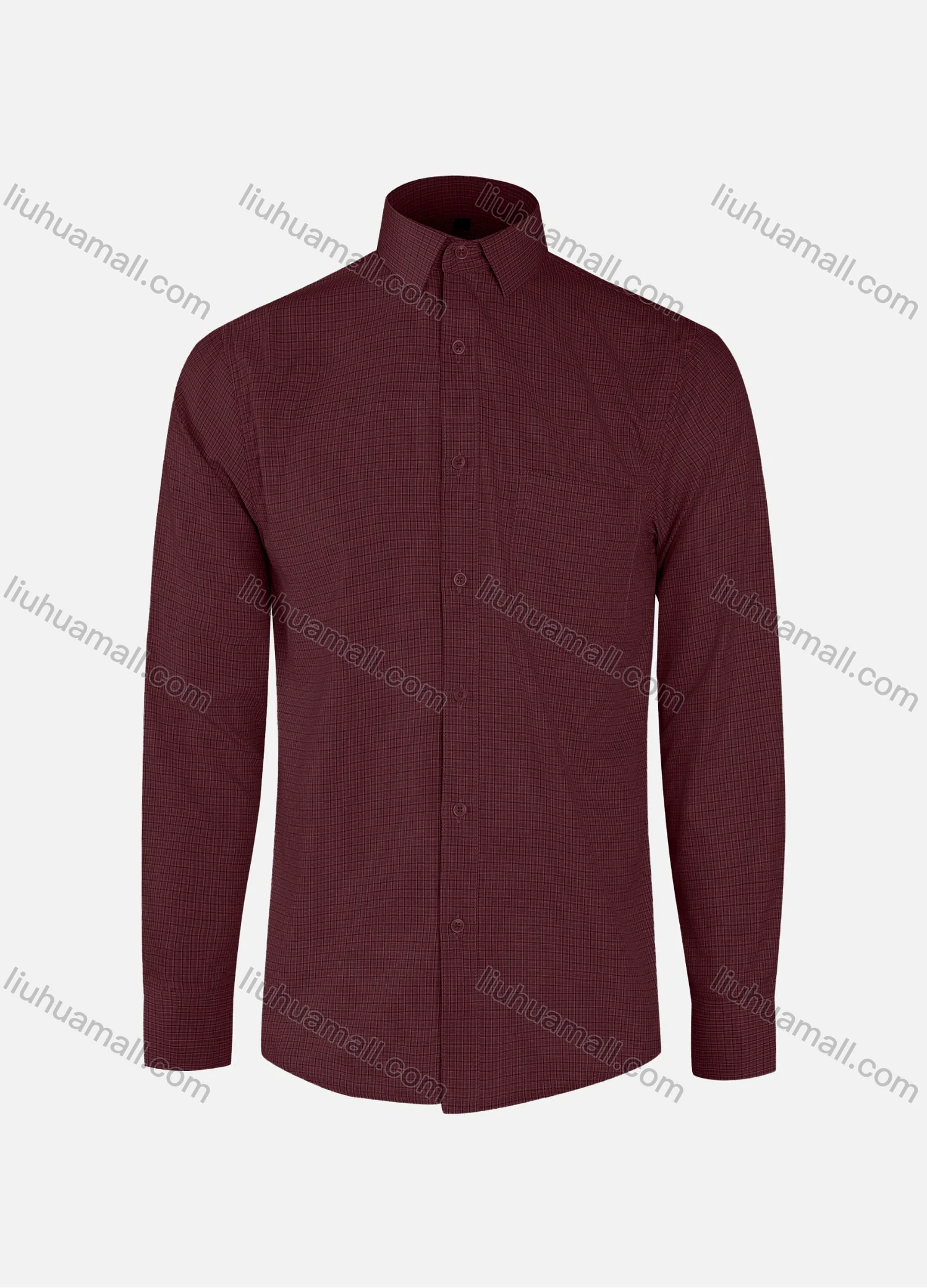 Wholesale Men's Casual Plaid Print Collared Button Down Patch Pocket Long Sleeve Shirts - Liuhuamall