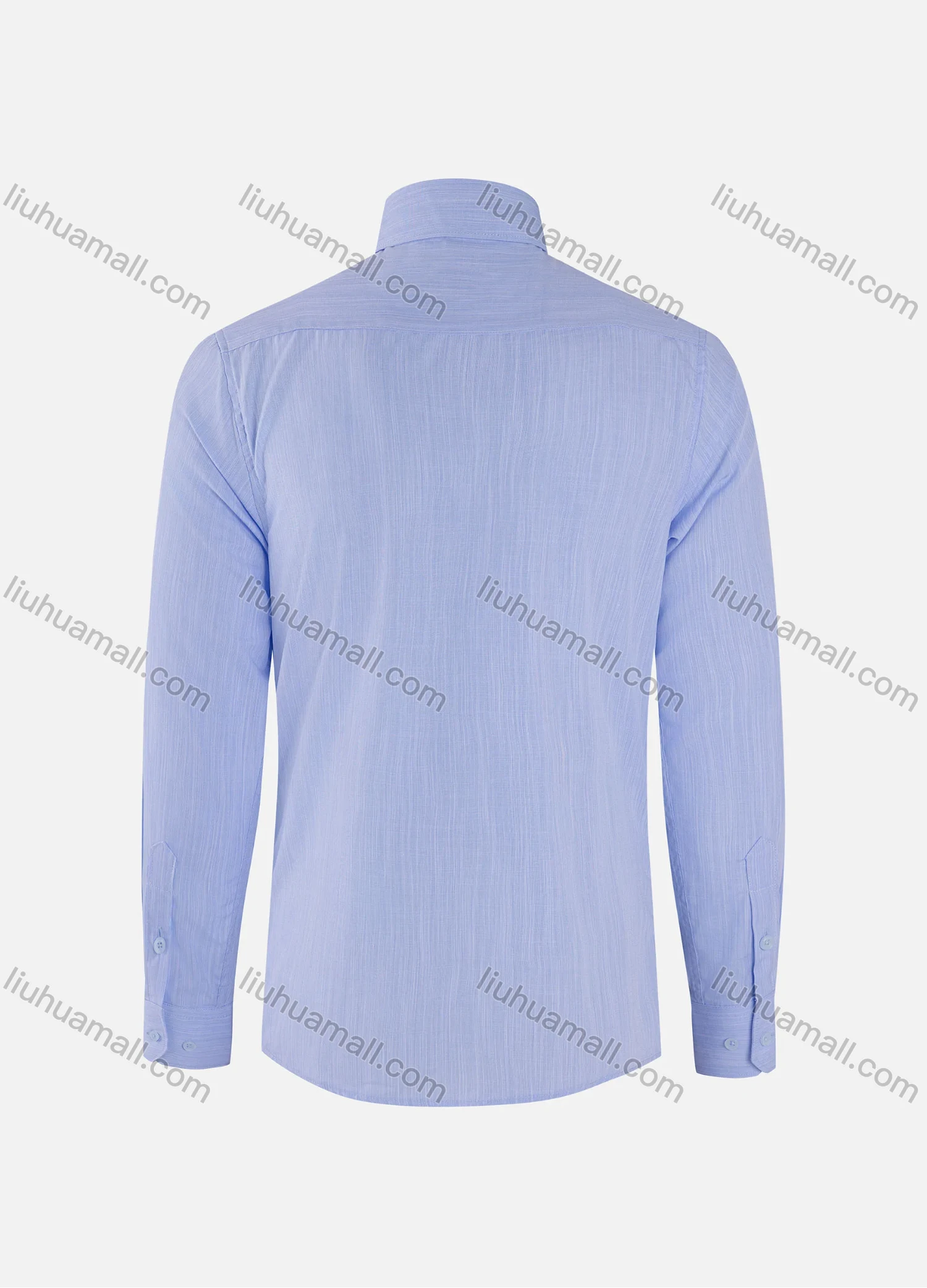 Wholesale Men's Business Plain Collared Button Down Patch Pocket Long Sleeve Shirts - Liuhuamall