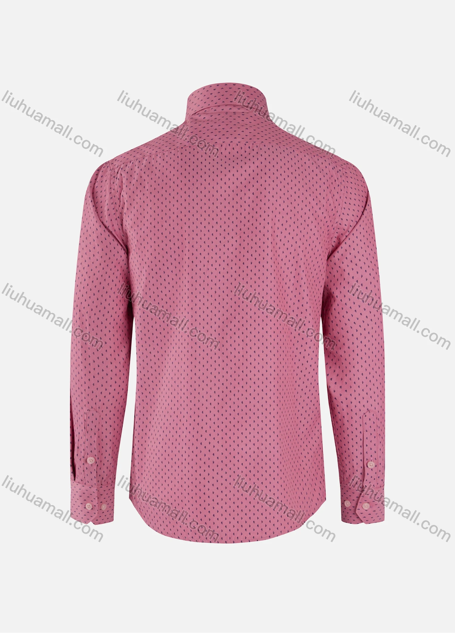 Wholesale Men's Fashion Allover Print Collared Button Down Patch Pocket Long Sleeve Shirts - Liuhuamall