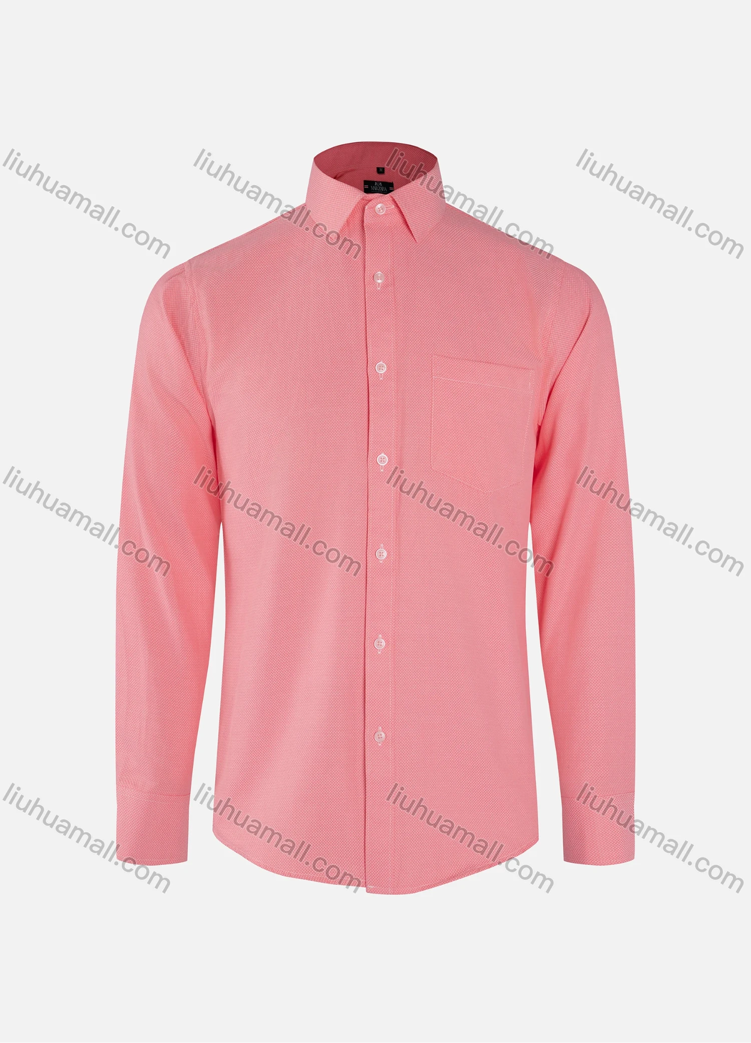 Wholesale Men's Business Plain Collared Button Down Patch Pocket Long Sleeve Shirts - Liuhuamall