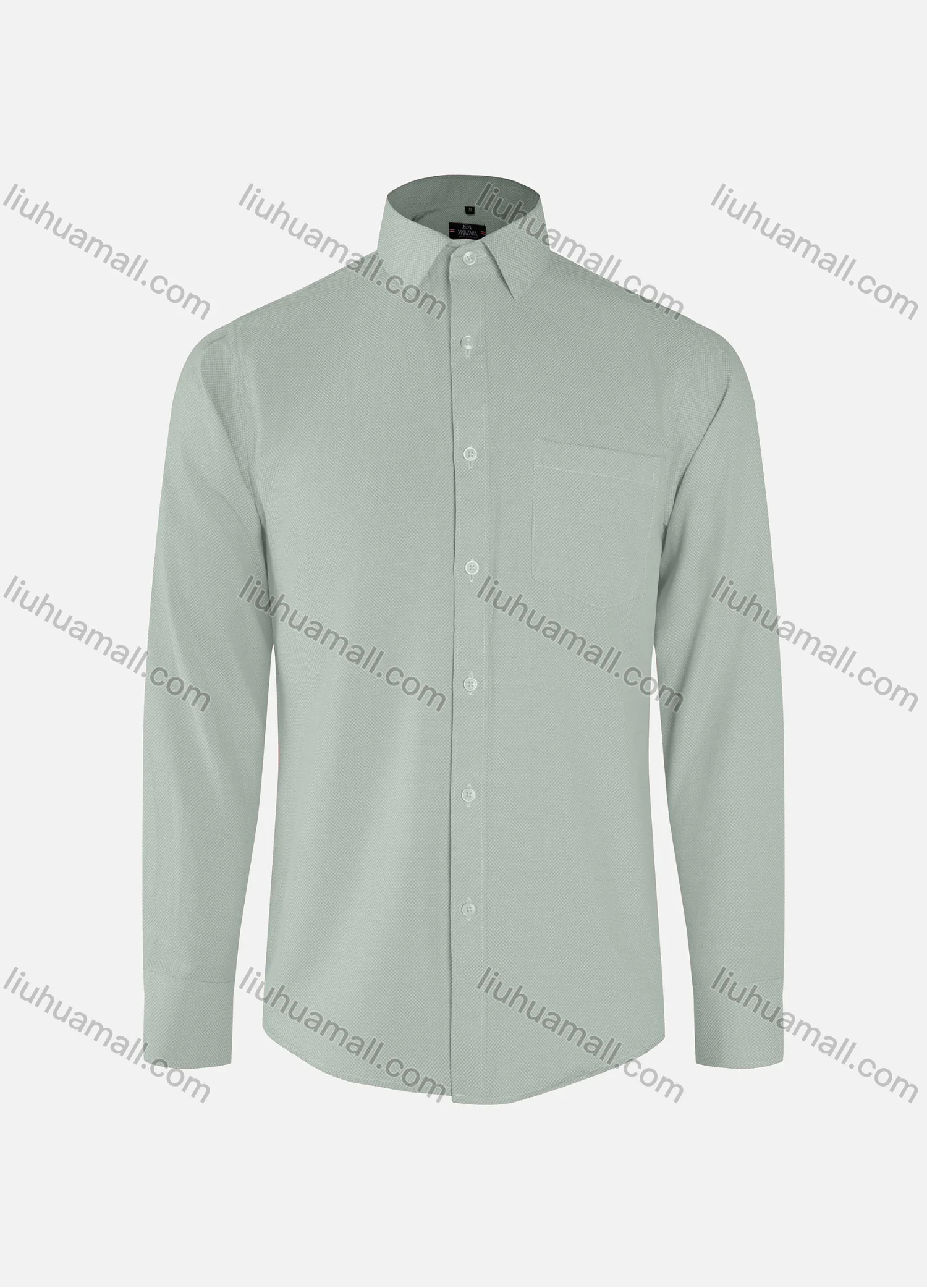 Wholesale Men's Business Plain Collared Button Down Patch Pocket Long Sleeve Shirts - Liuhuamall