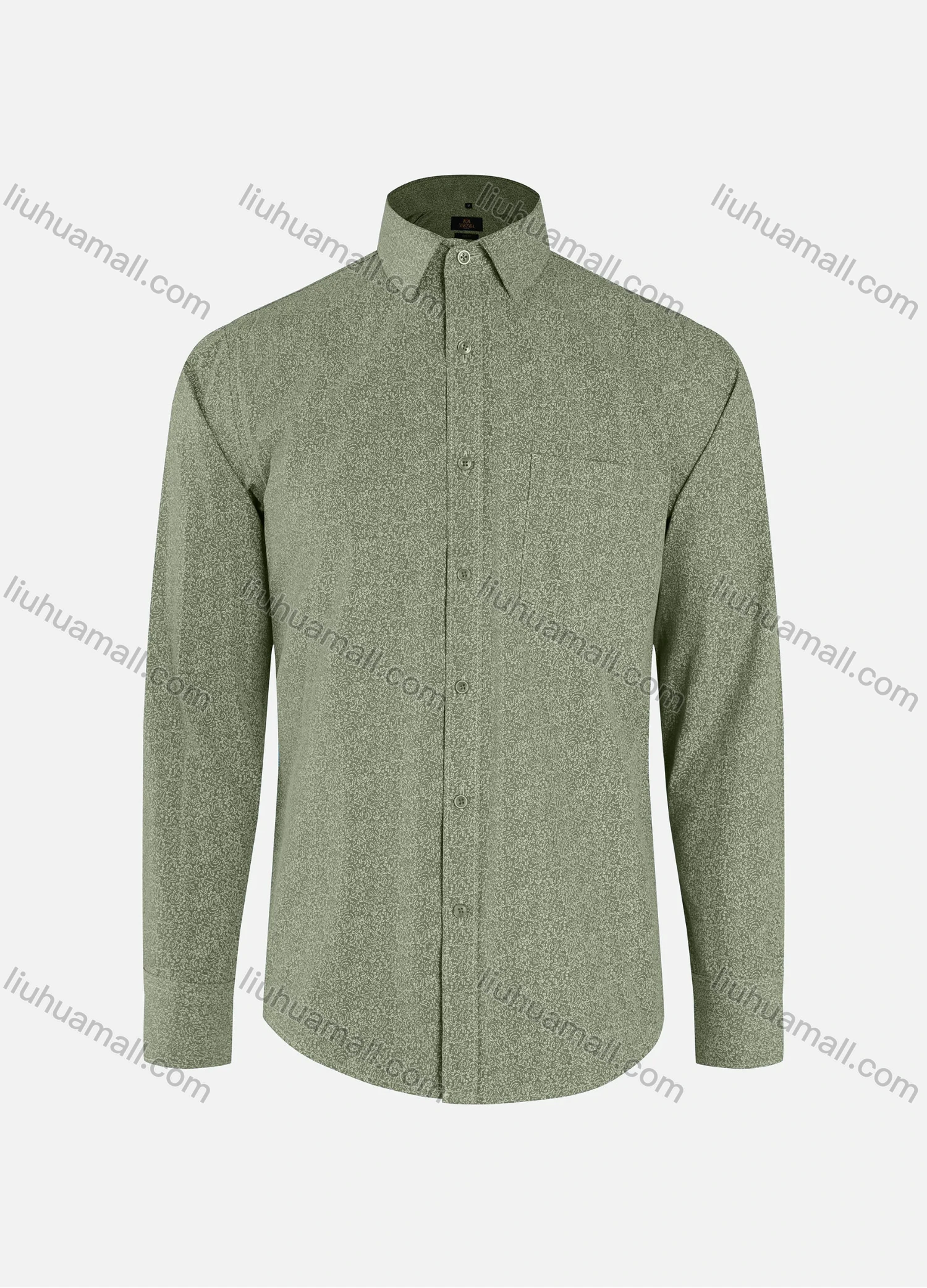 Wholesale Men's Vacation Allover Print Collared Button Down Patch Pocket Long Sleeve Shirts - Liuhuamall